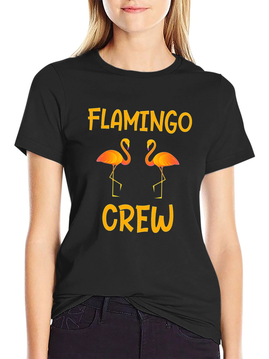 Flamingo Crew Graphic Tee - Tropical Summer Vibes