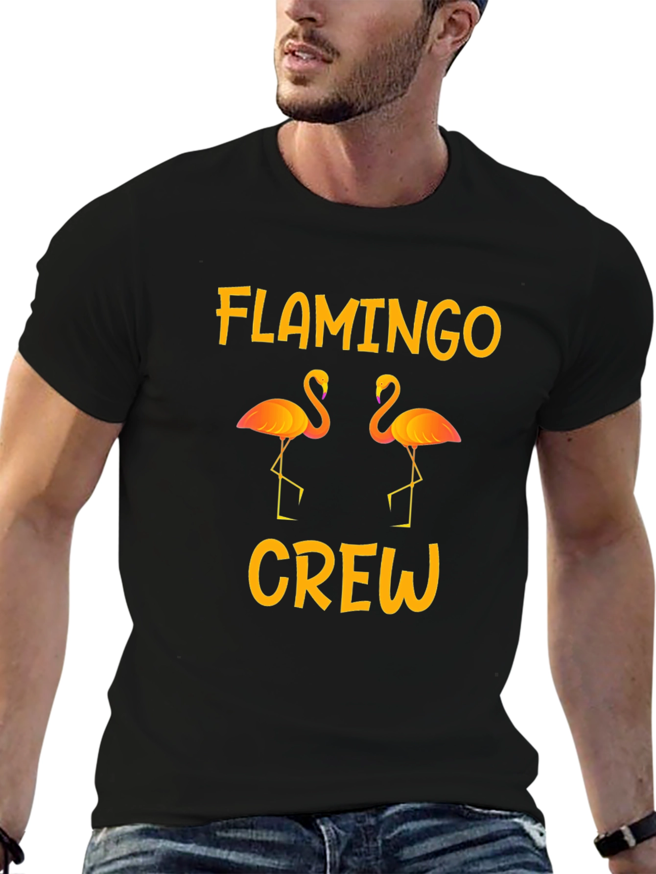 Flamingo Crew Graphic Tee - Tropical Summer Vibes