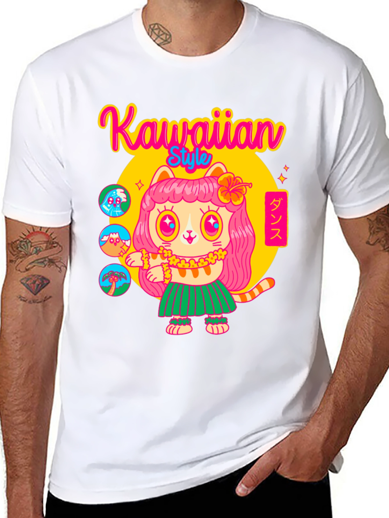 Kawaiian Style T-Shirt - Cute Cat Dance