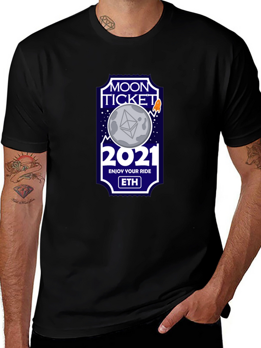Ethereum Moon Ticket 2021 Black T-Shirt