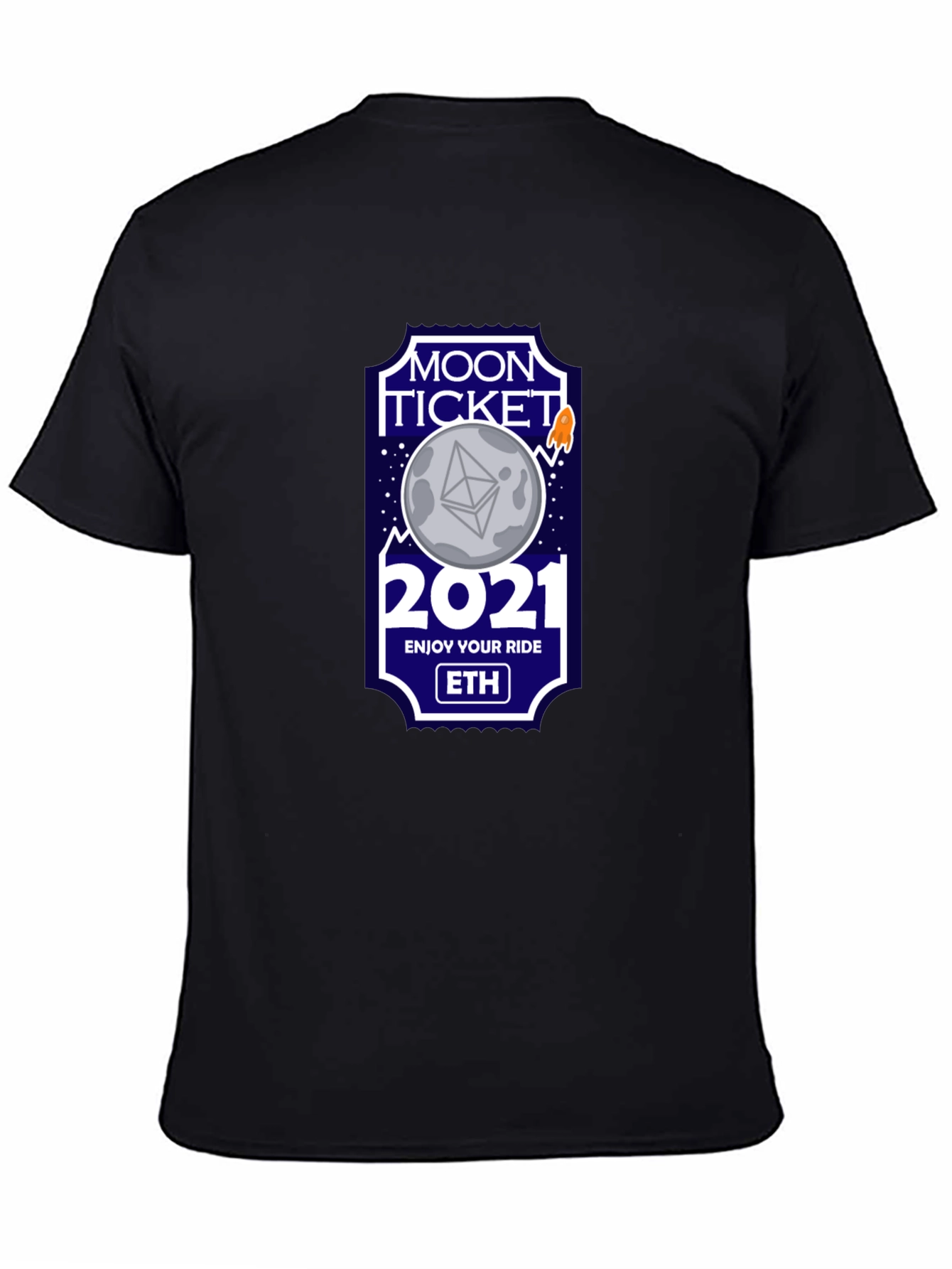 Ethereum Moon Ticket 2021 Black T-Shirt