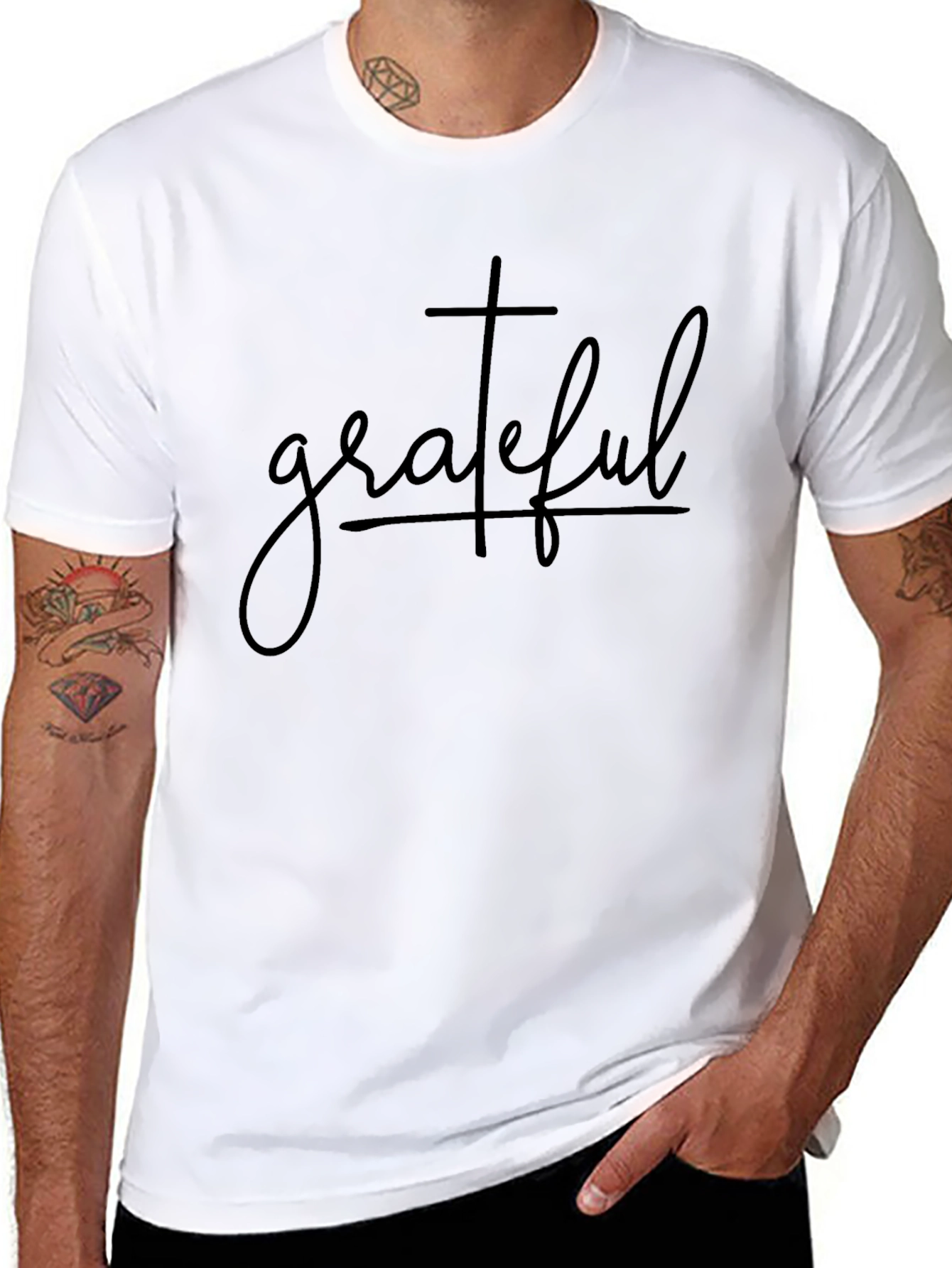 Grateful Christian Tee - Black Crew Neck T-Shirt