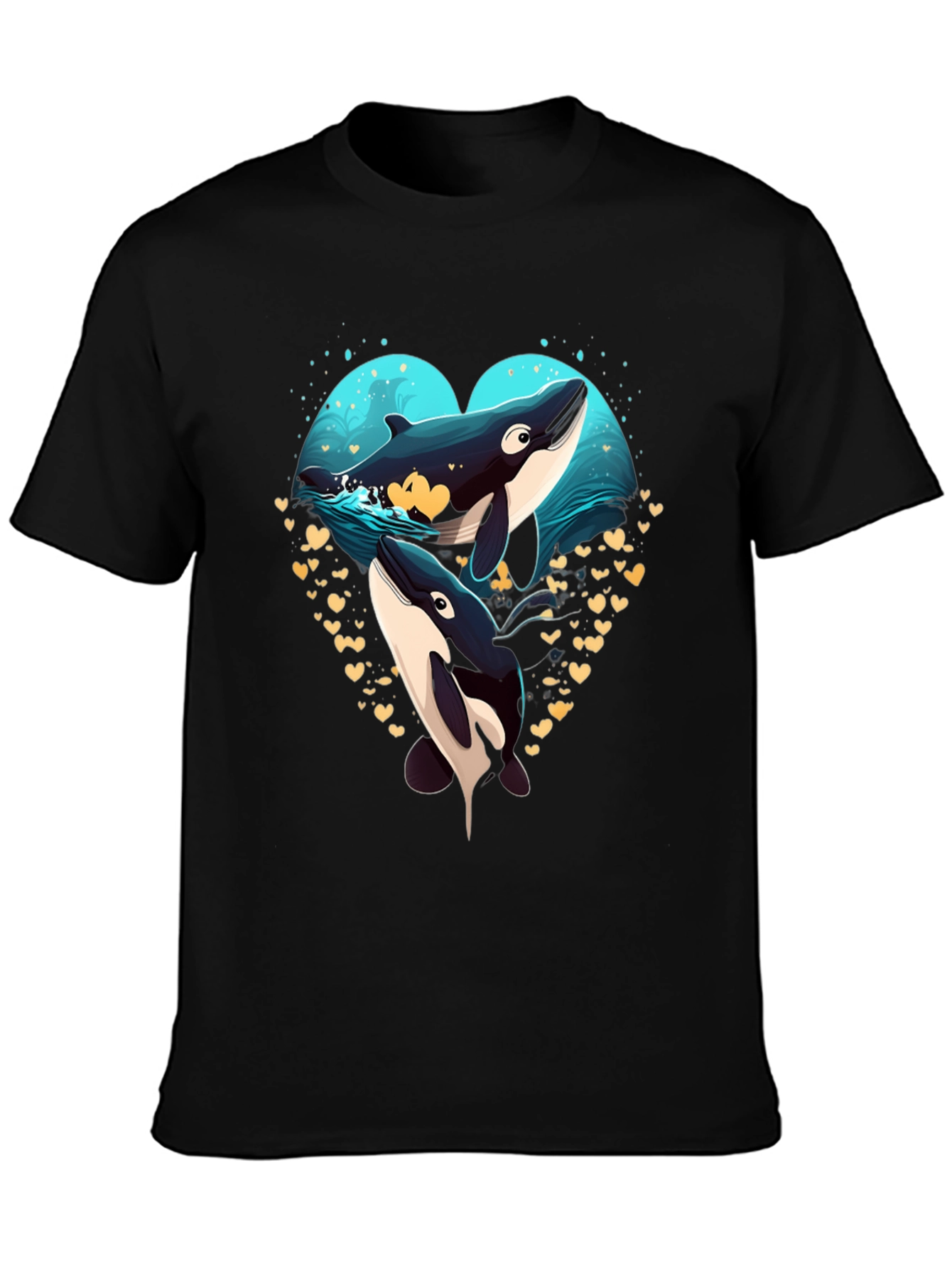 Orca Love Heart T-Shirt - Ocean Wildlife Tee