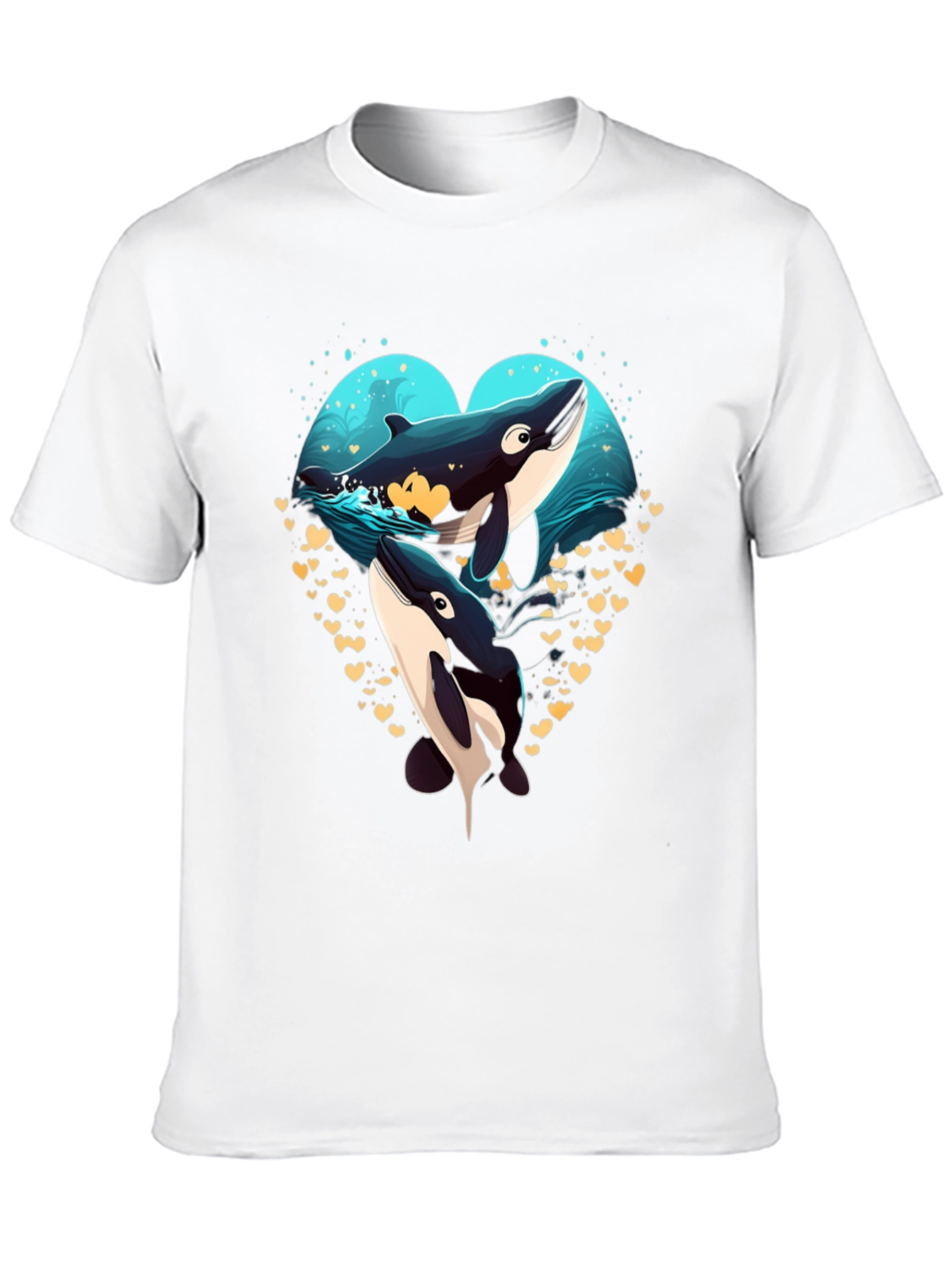 Orca Love Heart T-Shirt - Ocean Wildlife Tee