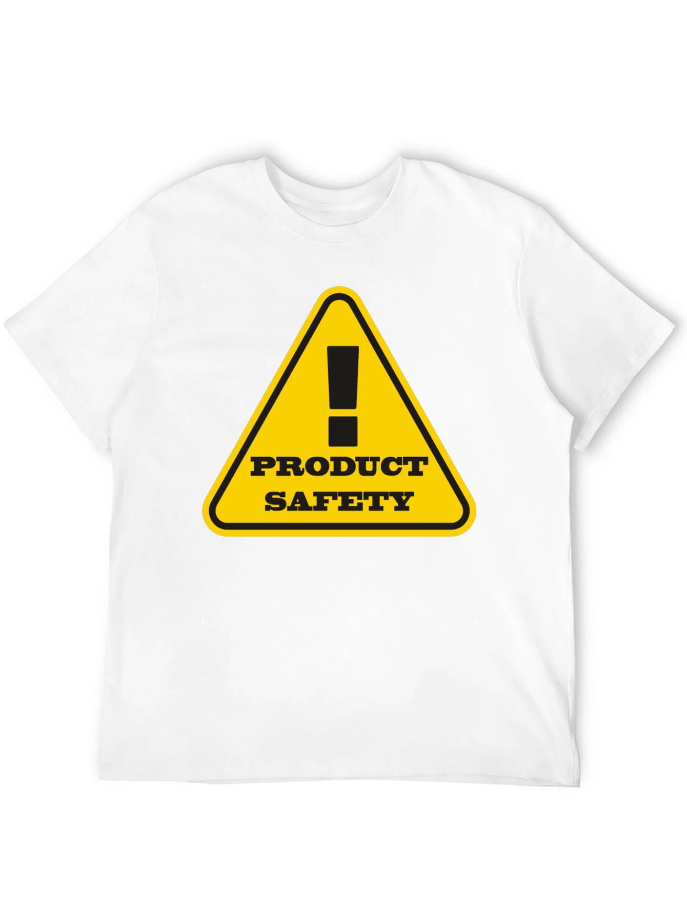 Product Safety Warning Graphic Tee - Black Cotton T-Shirt