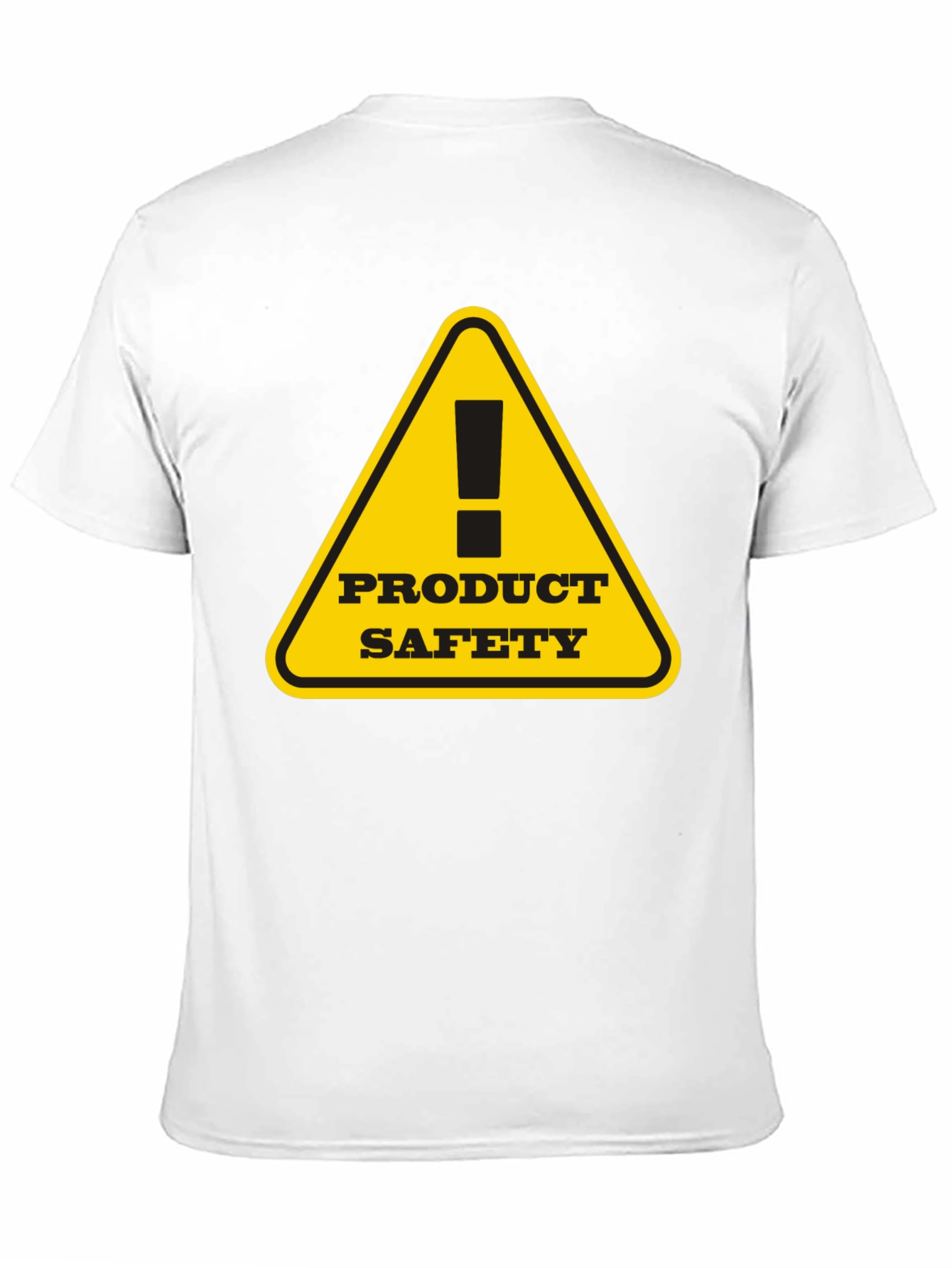 Product Safety Warning Graphic Tee - Black Cotton T-Shirt