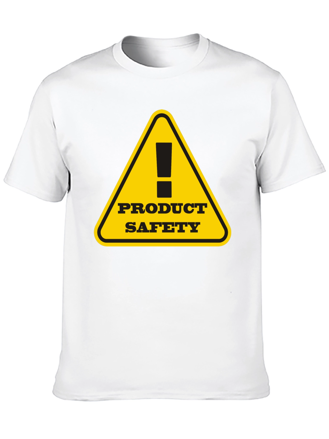 Product Safety Warning Graphic Tee - Black Cotton T-Shirt