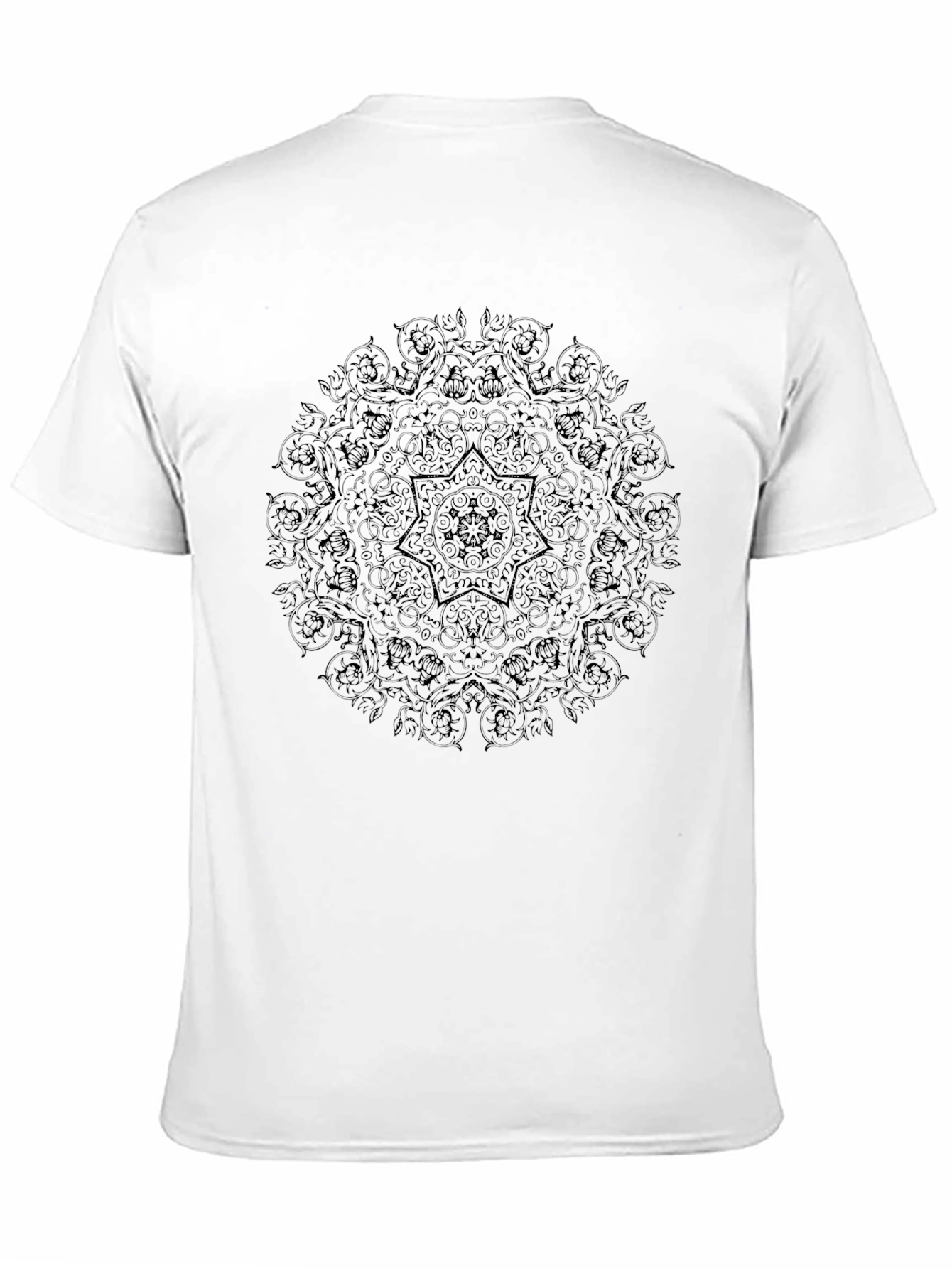 Mandala Print Black Tee | Stylish Casual Wear