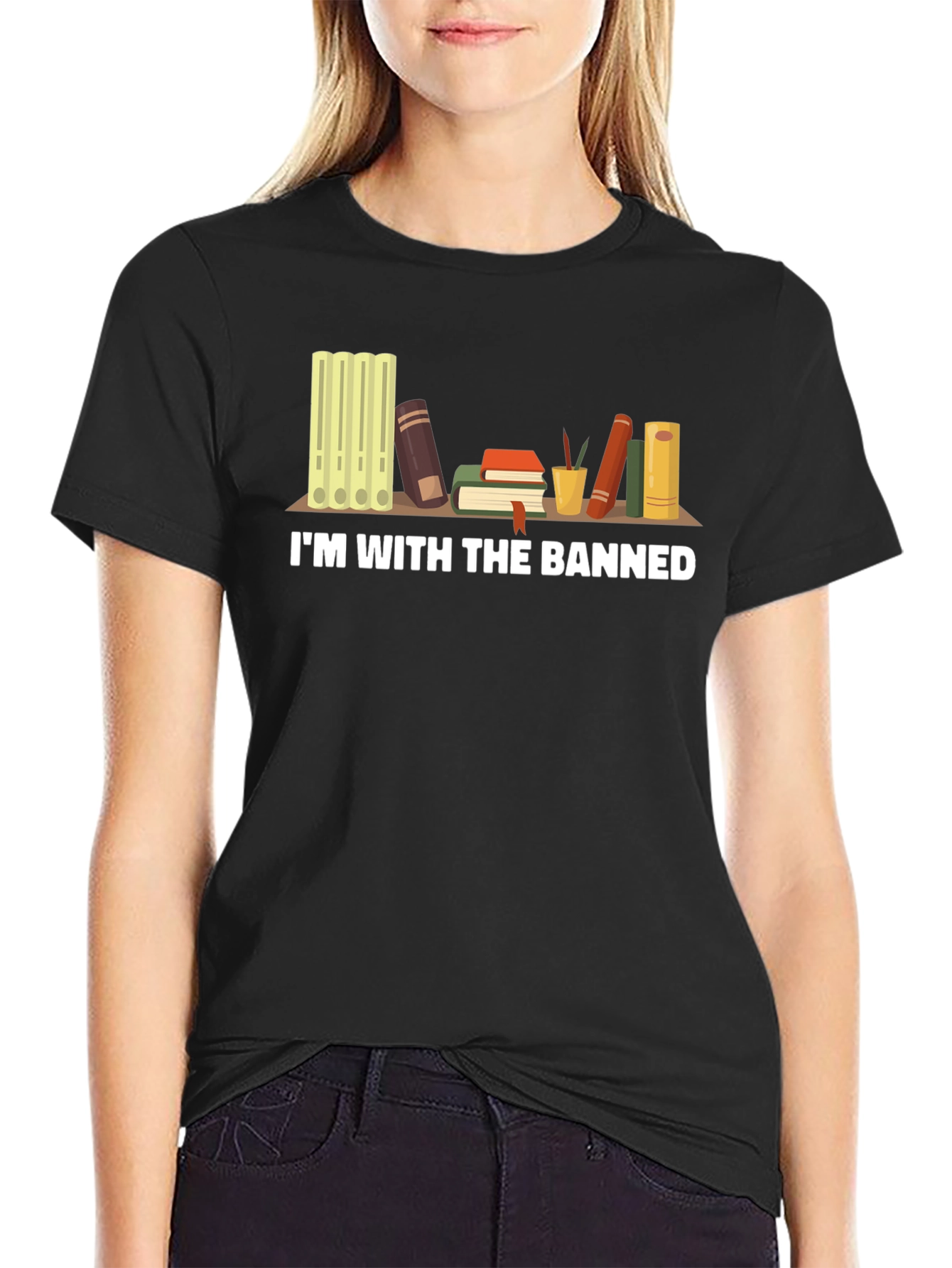 Im With The Banned Books T-Shirt - Black