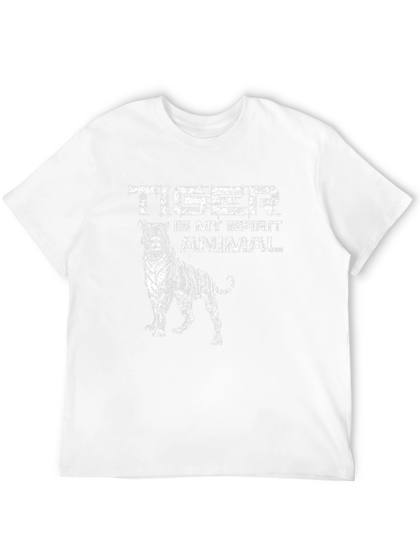Tiger Spirit Animal Graphic Tee - Black Cotton T-Shirt