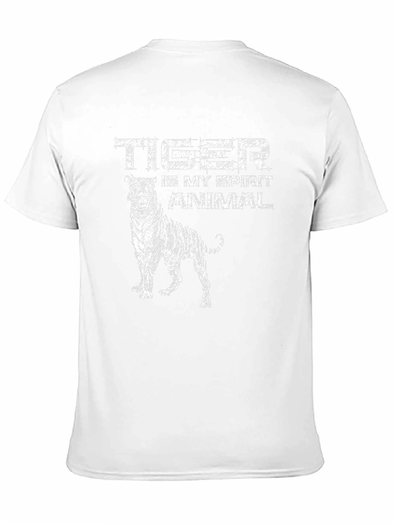 Tiger Spirit Animal Graphic Tee - Black Cotton T-Shirt