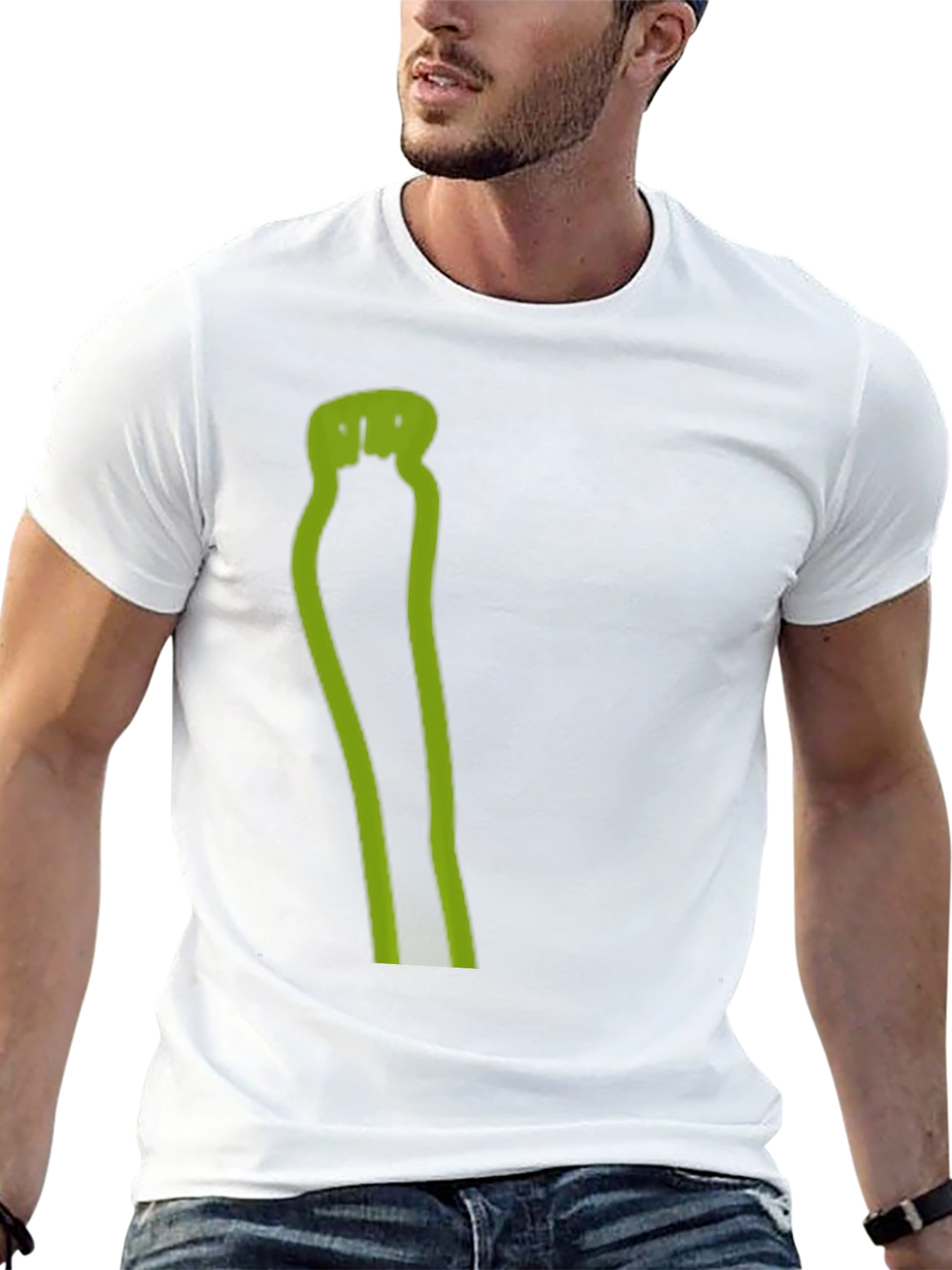 Mens Black T-Shirt with Green Graphic