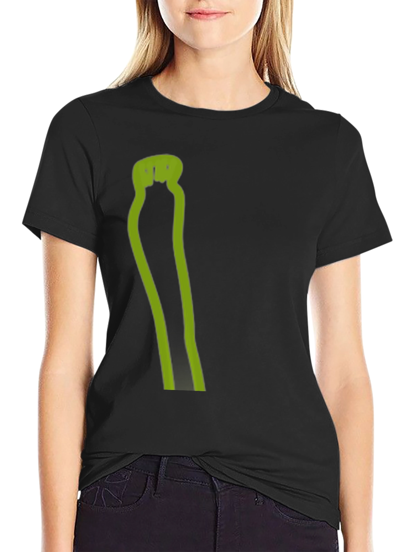 Mens Black T-Shirt with Green Graphic