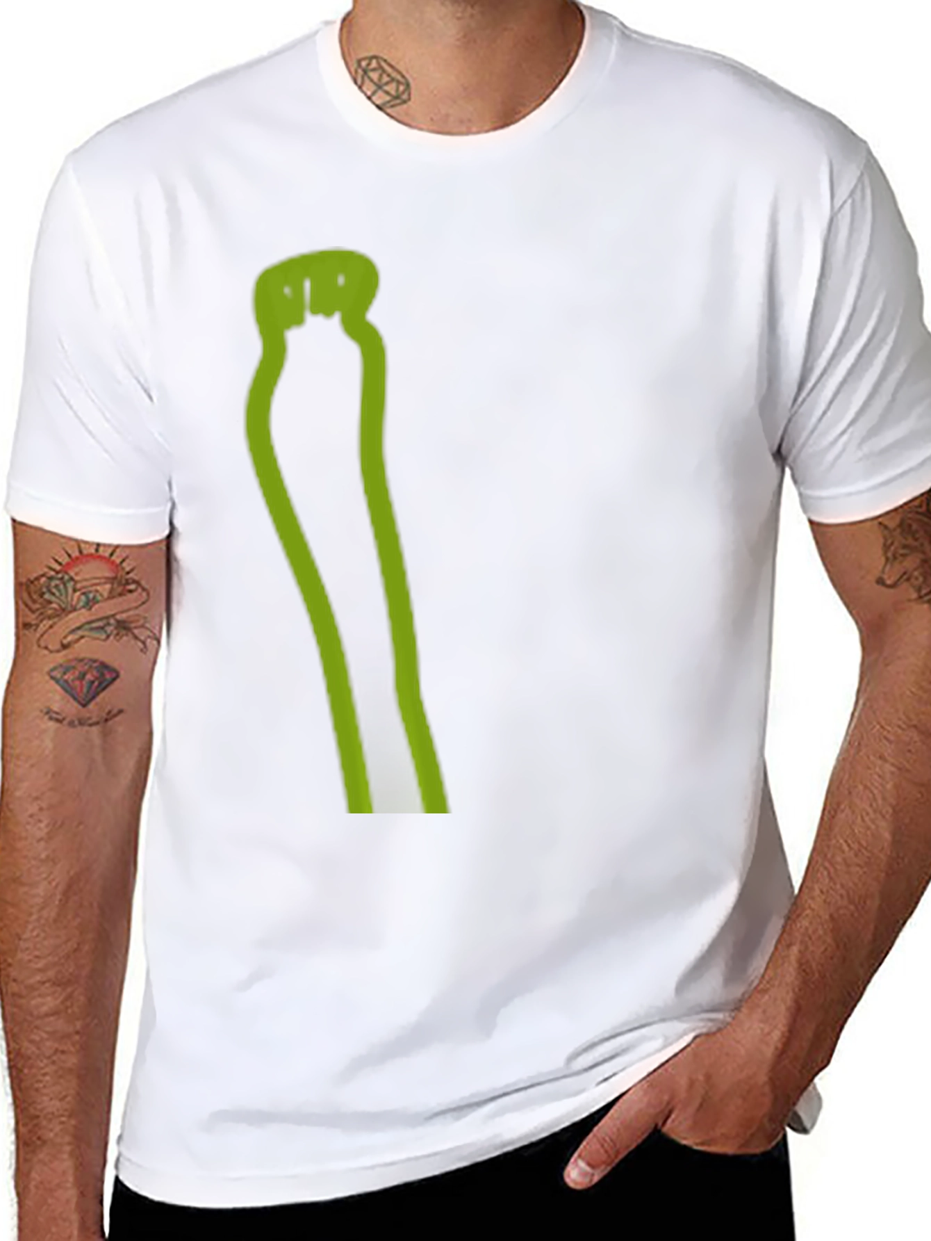 Mens Black T-Shirt with Green Graphic