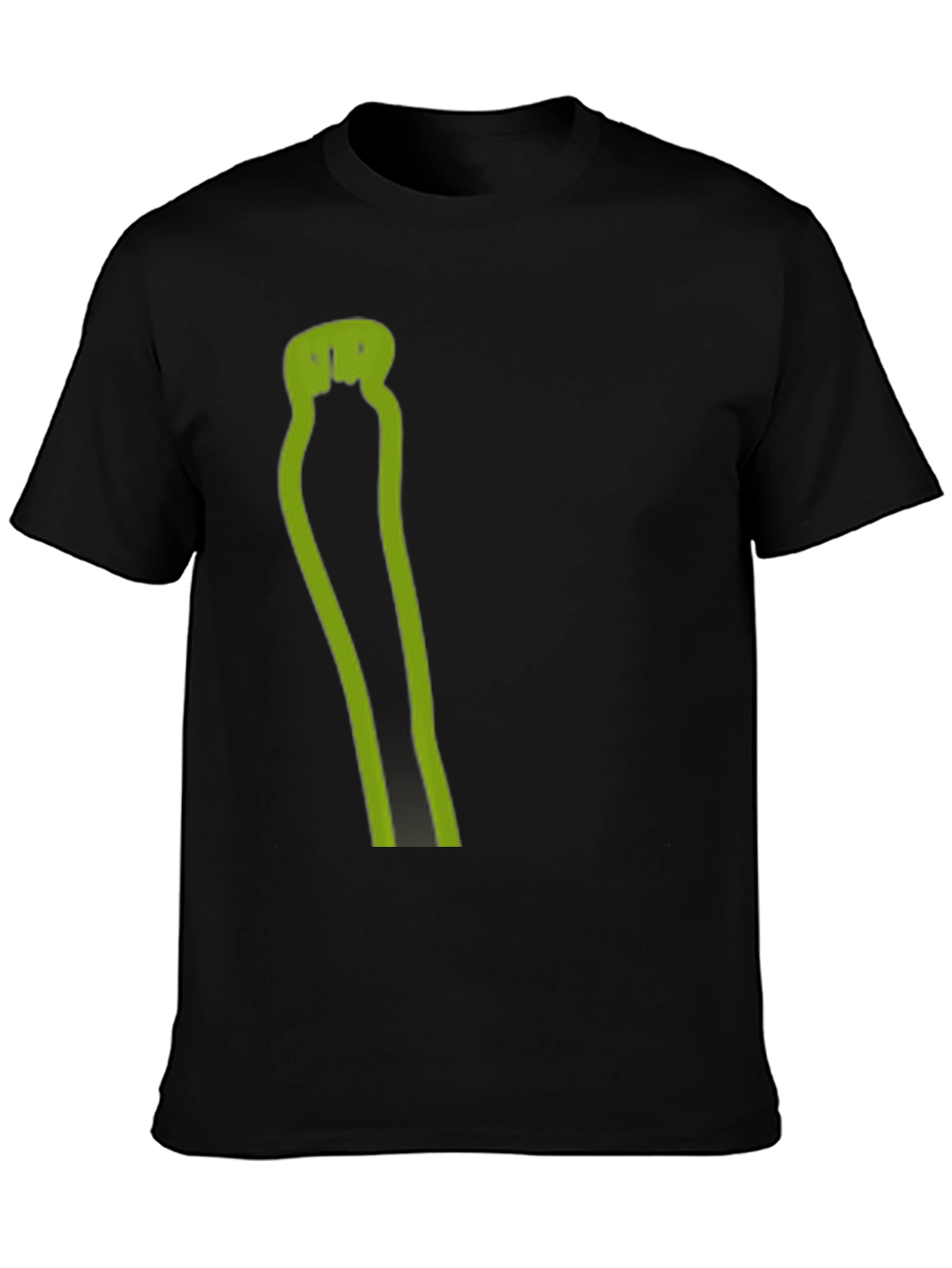Mens Black T-Shirt with Green Graphic
