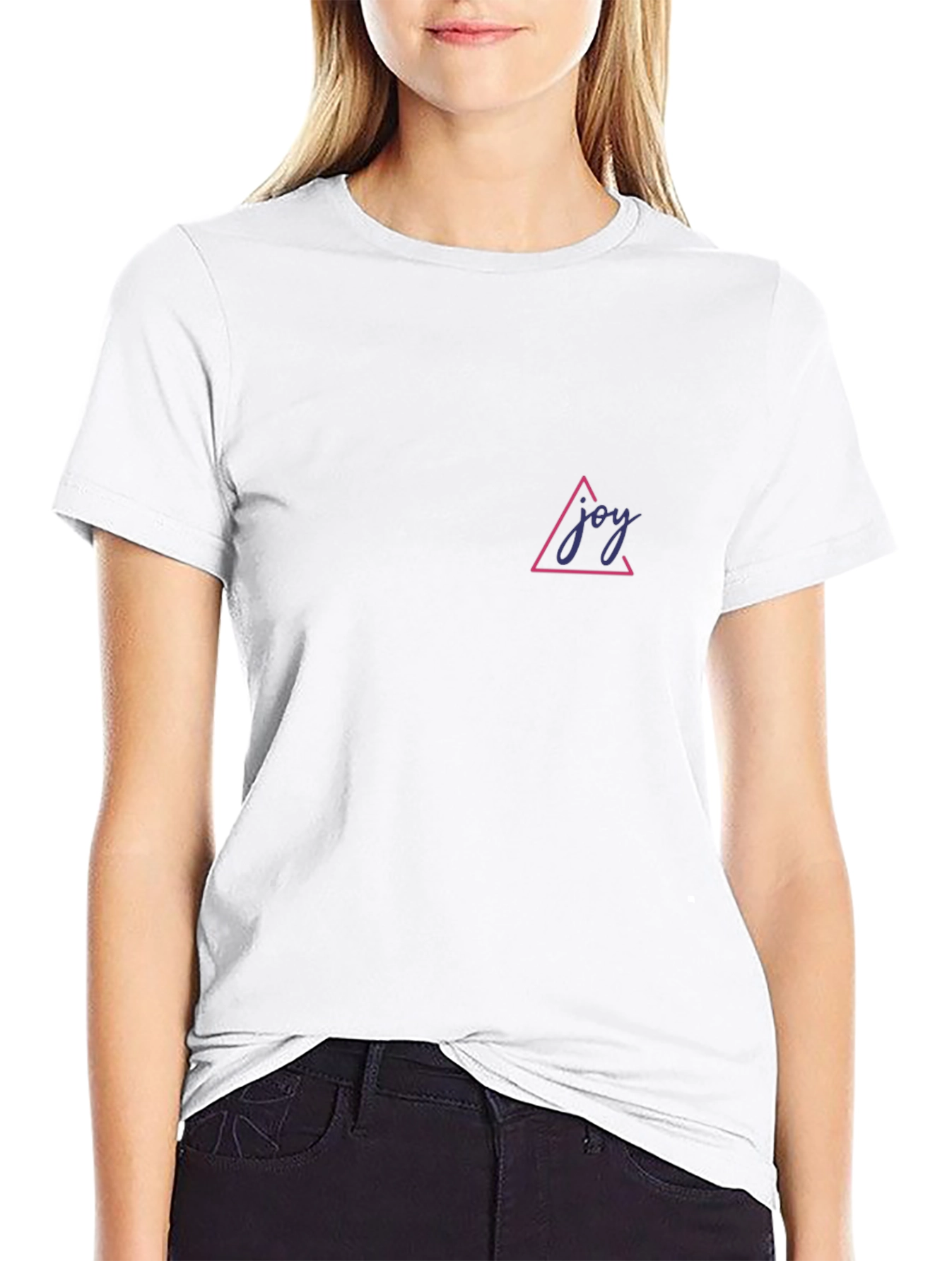 Joy Triangle Graphic Tee - Black Casual T-Shirt