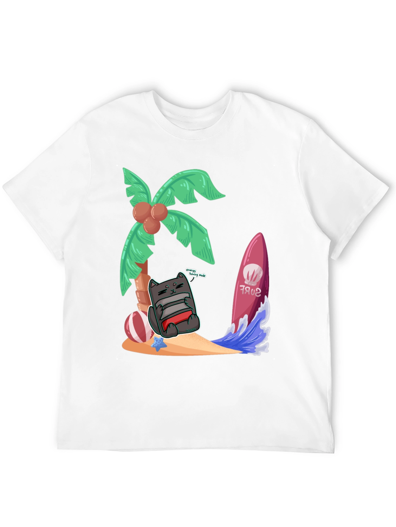 Chill Cat in Paradise Graphic Tee