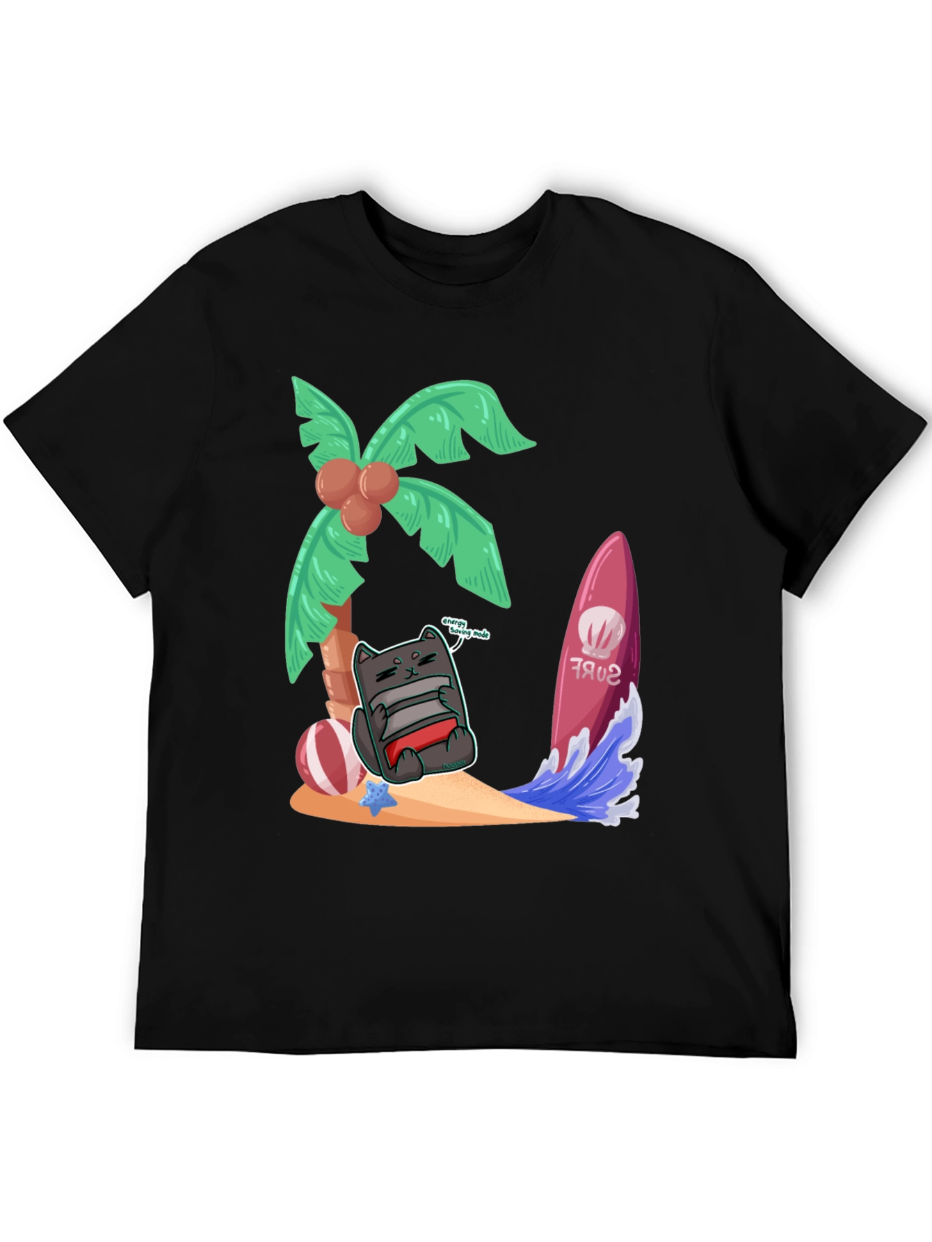 Chill Cat in Paradise Graphic Tee