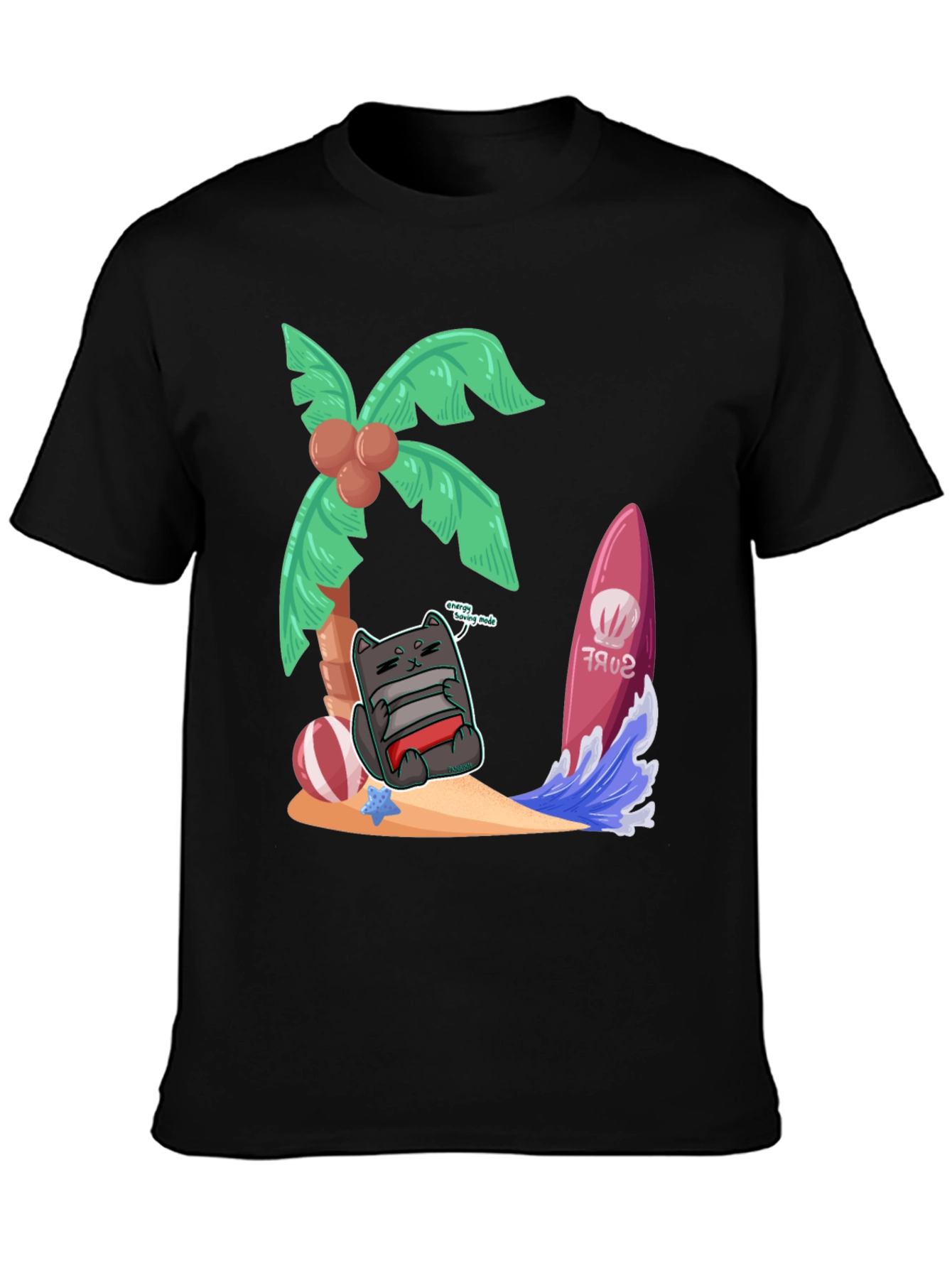 Chill Cat in Paradise Graphic Tee