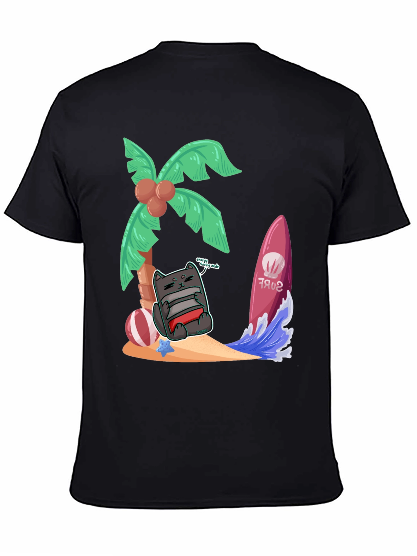Chill Cat in Paradise Graphic Tee