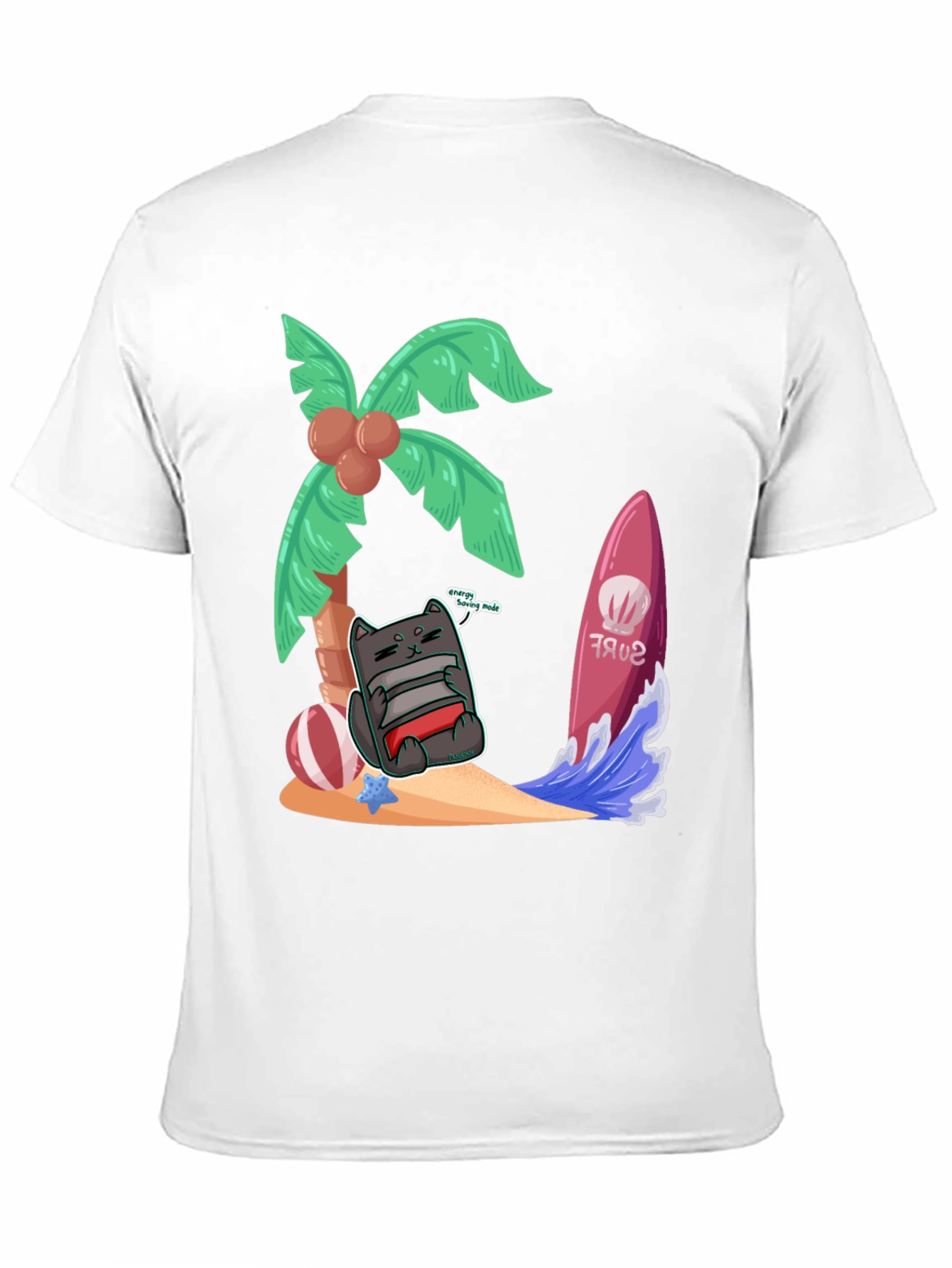 Chill Cat in Paradise Graphic Tee