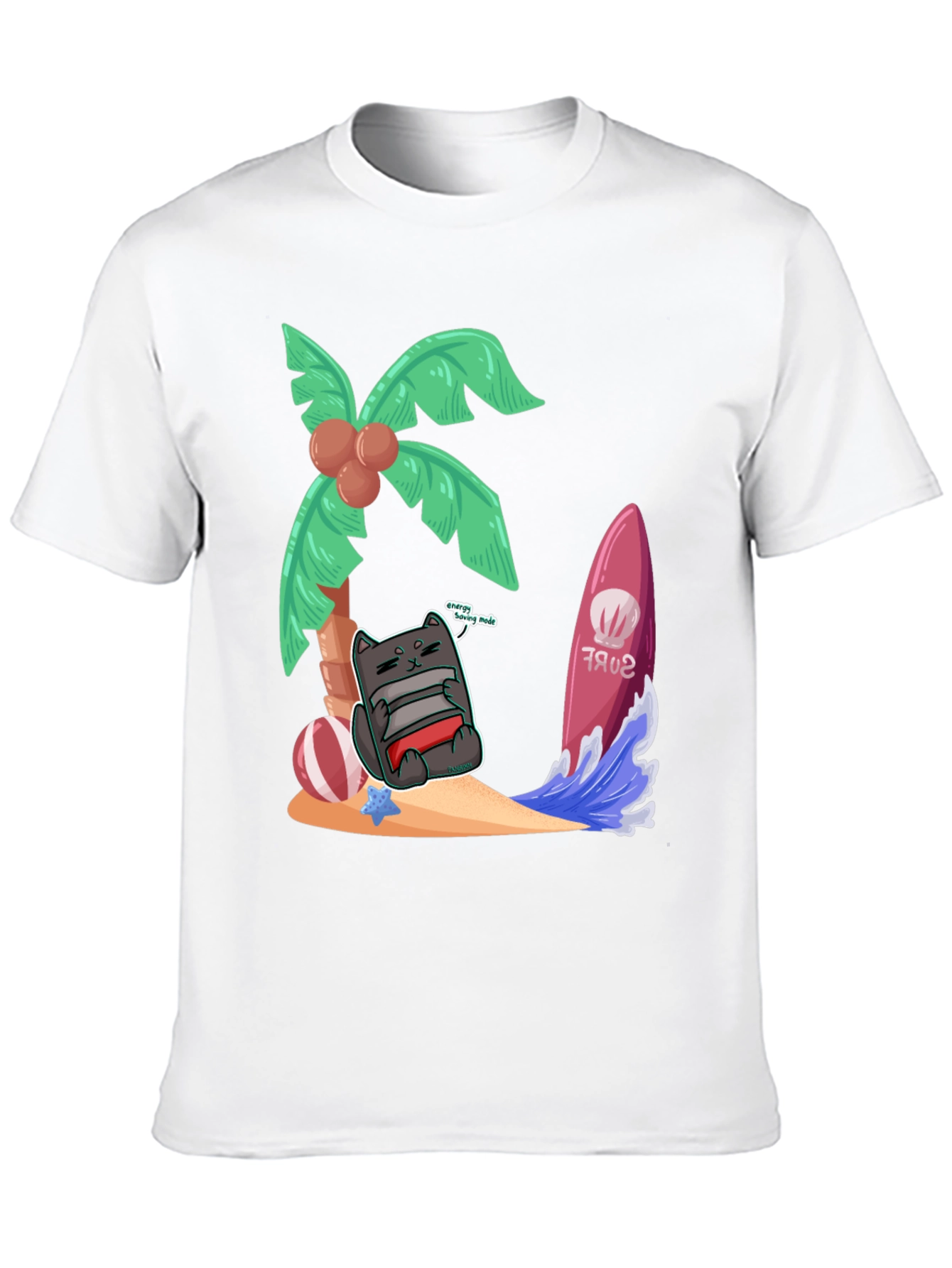 Chill Cat in Paradise Graphic Tee