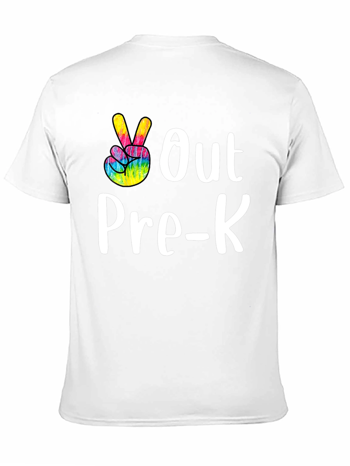 Out Pre-K Peace Sign T-Shirt Black Cotton Casual