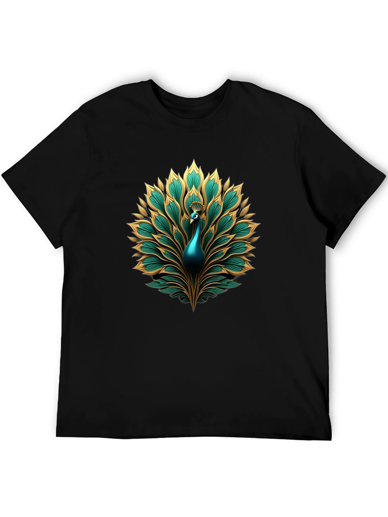 Peacock Graphic T-Shirt - Stylish Crew Neck Tee