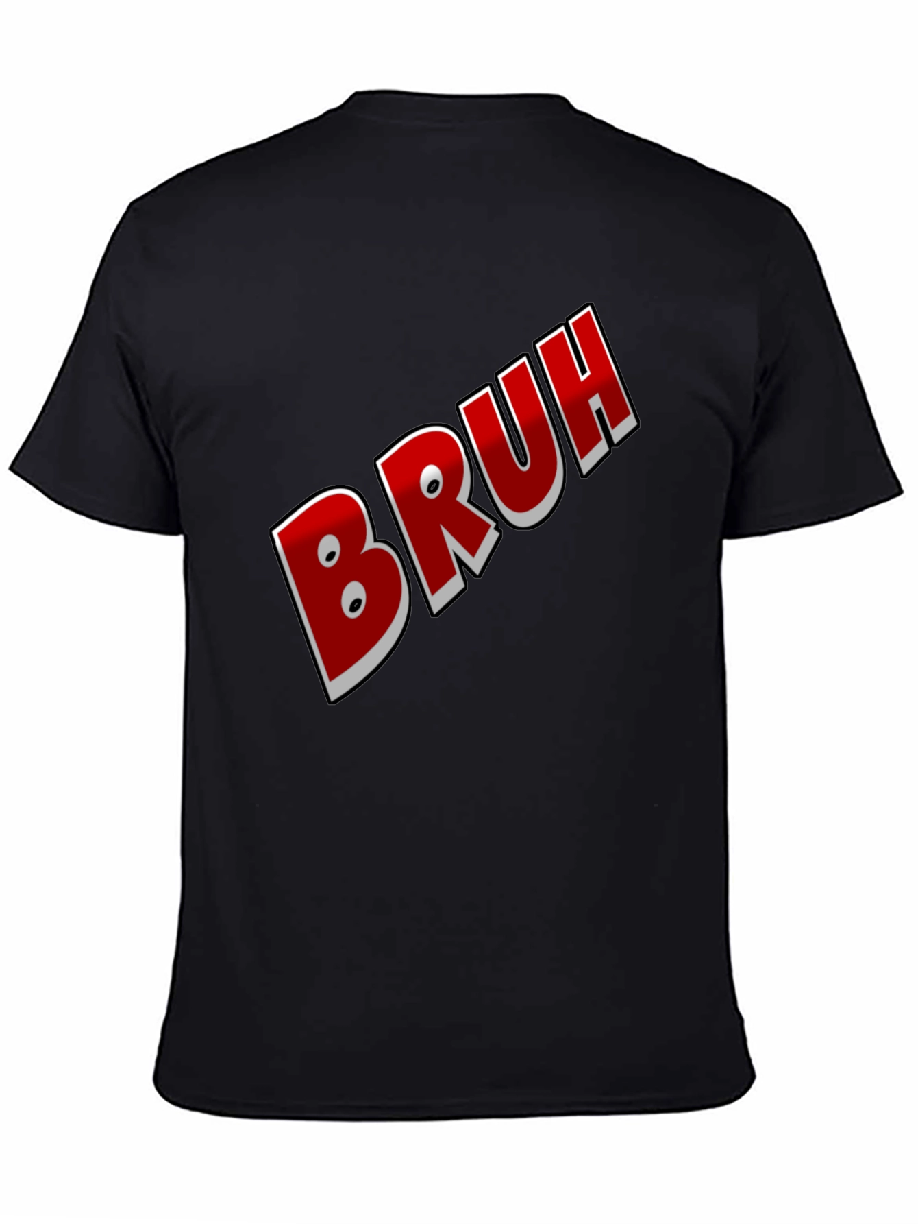 Bruh Graphic Tee - Black Cotton Blend Shirt