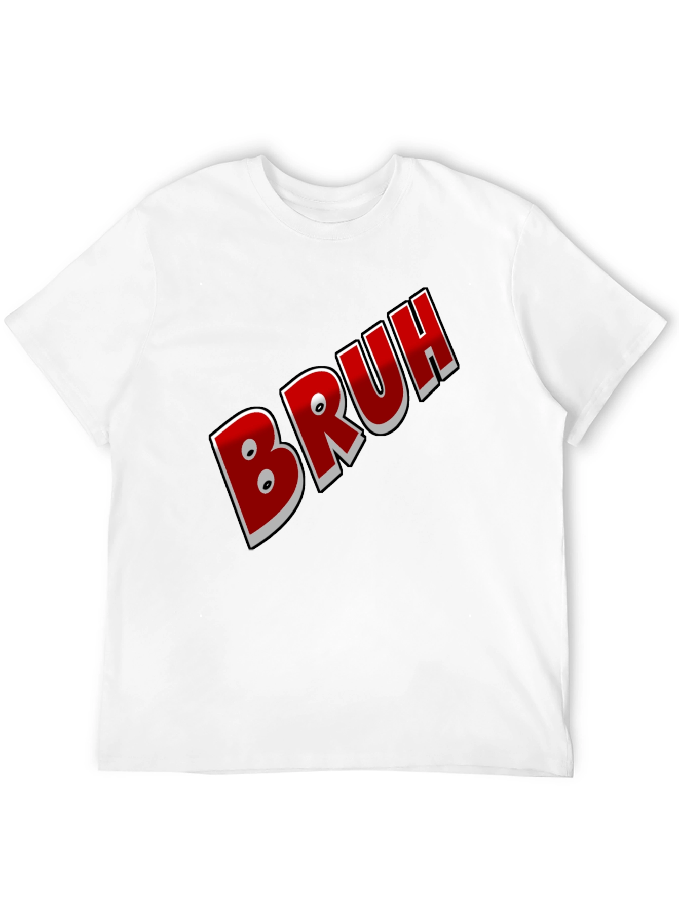 Bruh Graphic Tee - Black Cotton Blend Shirt