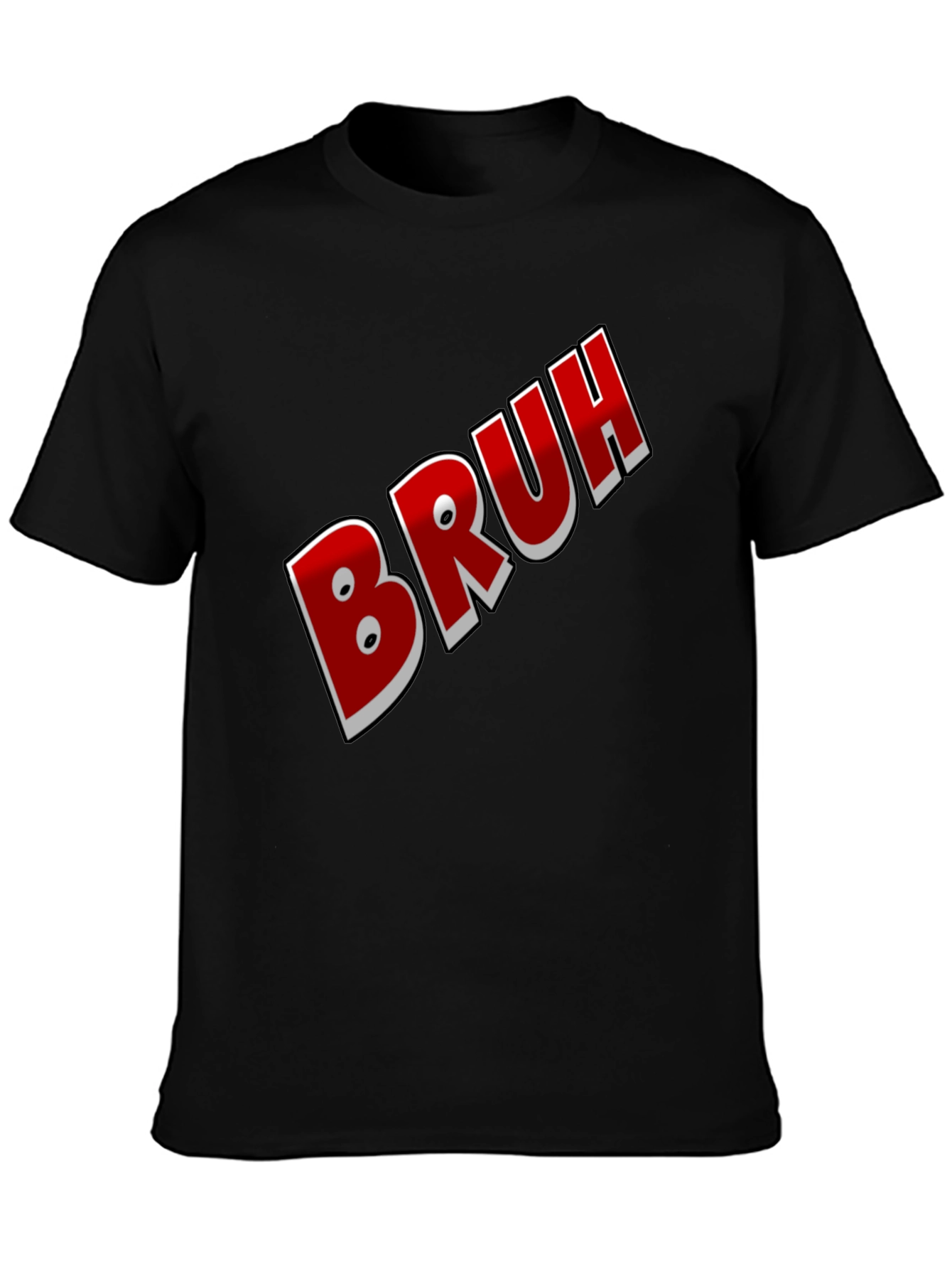 Bruh Graphic Tee - Black Cotton Blend Shirt