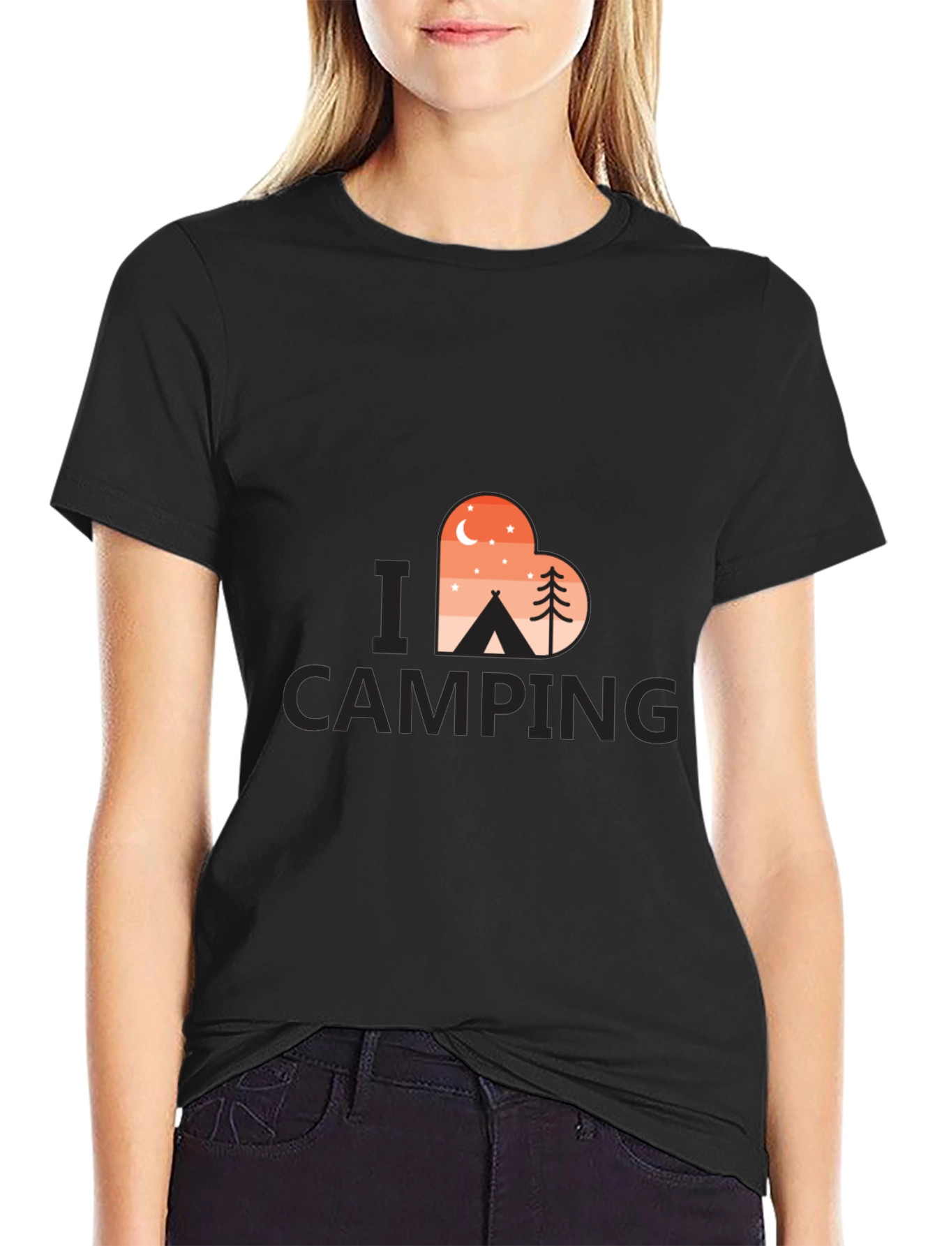 Camping Lover T-Shirt - Heart Design