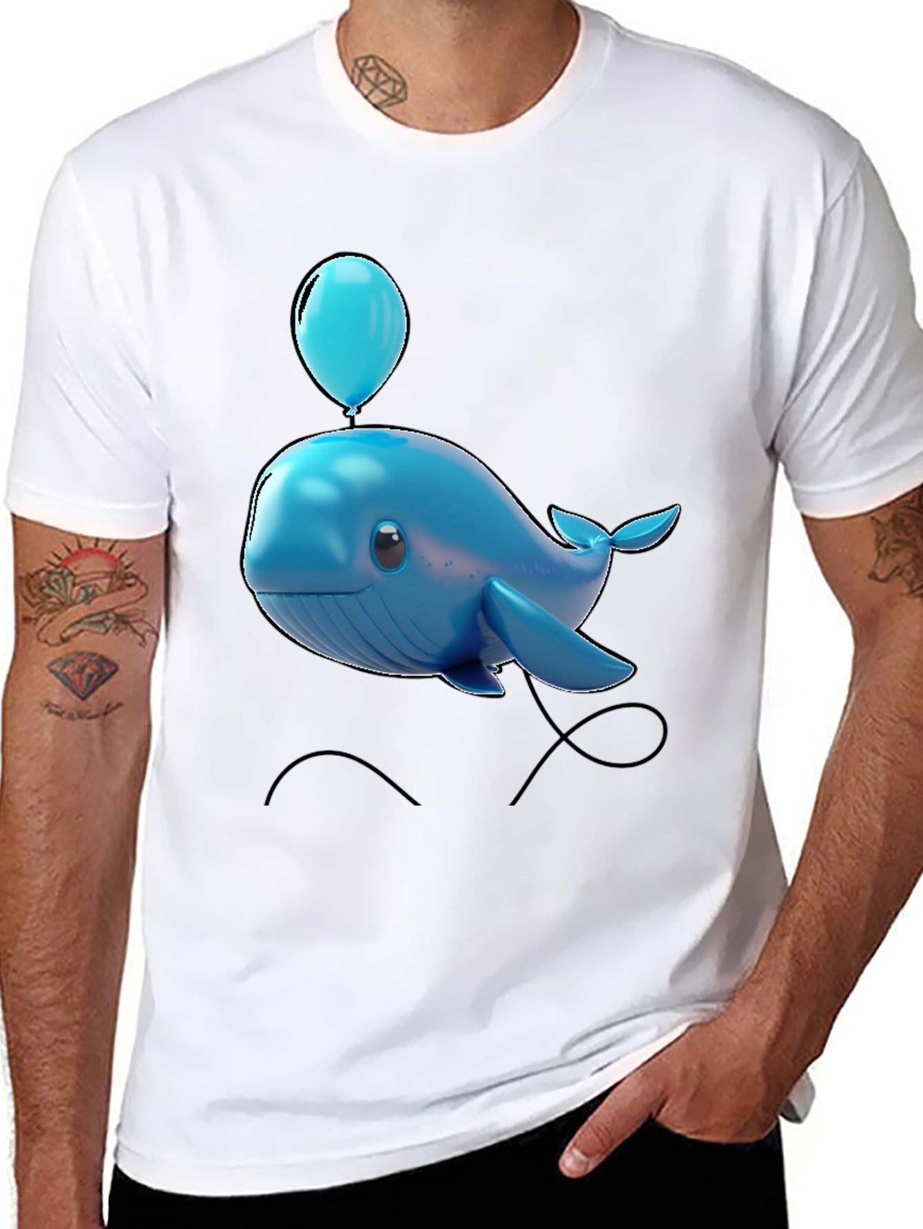 Blue Whale Balloon Graphic Tee