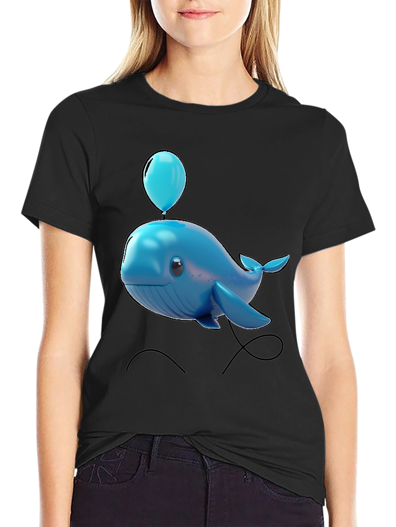Blue Whale Balloon Graphic Tee