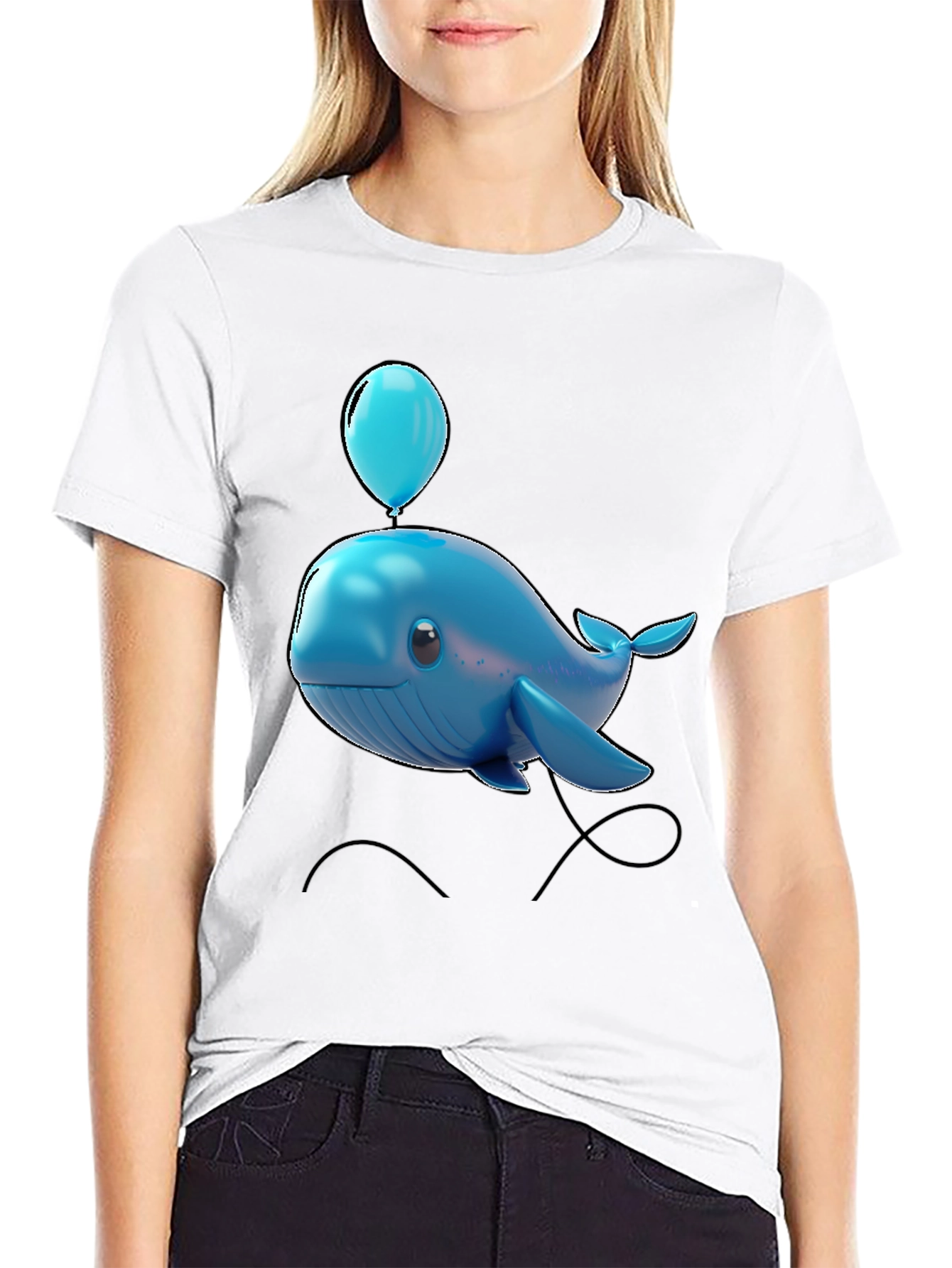 Blue Whale Balloon Graphic Tee