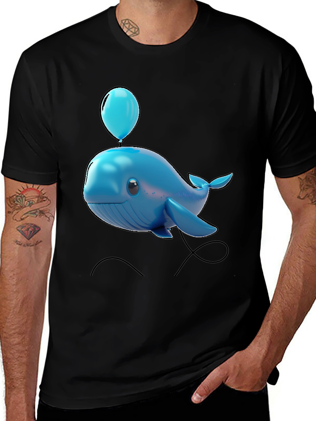 Blue Whale Balloon Graphic Tee