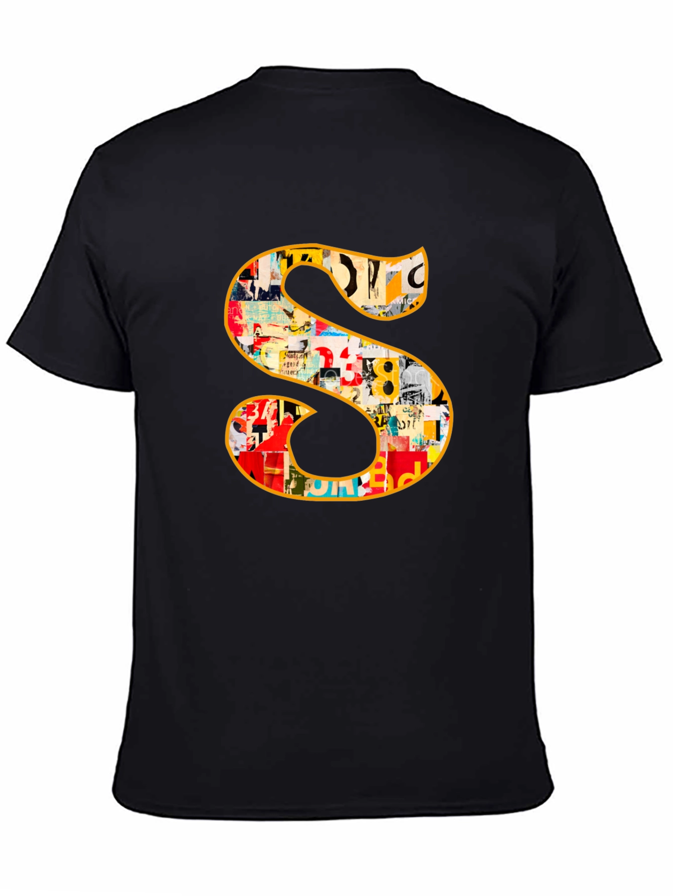 Statement S Graphic Tee - Bold Black Cotton