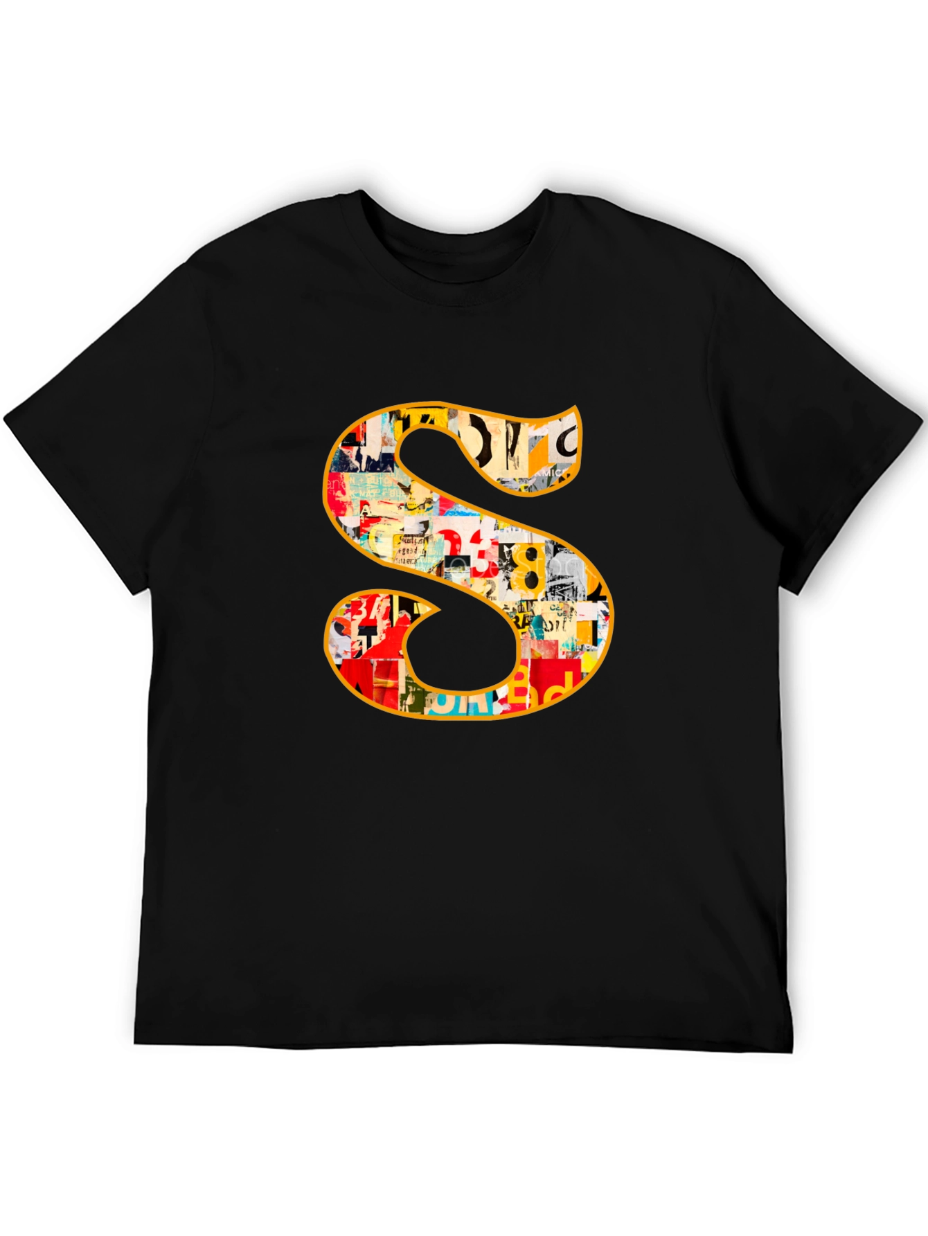 Statement S Graphic Tee - Bold Black Cotton