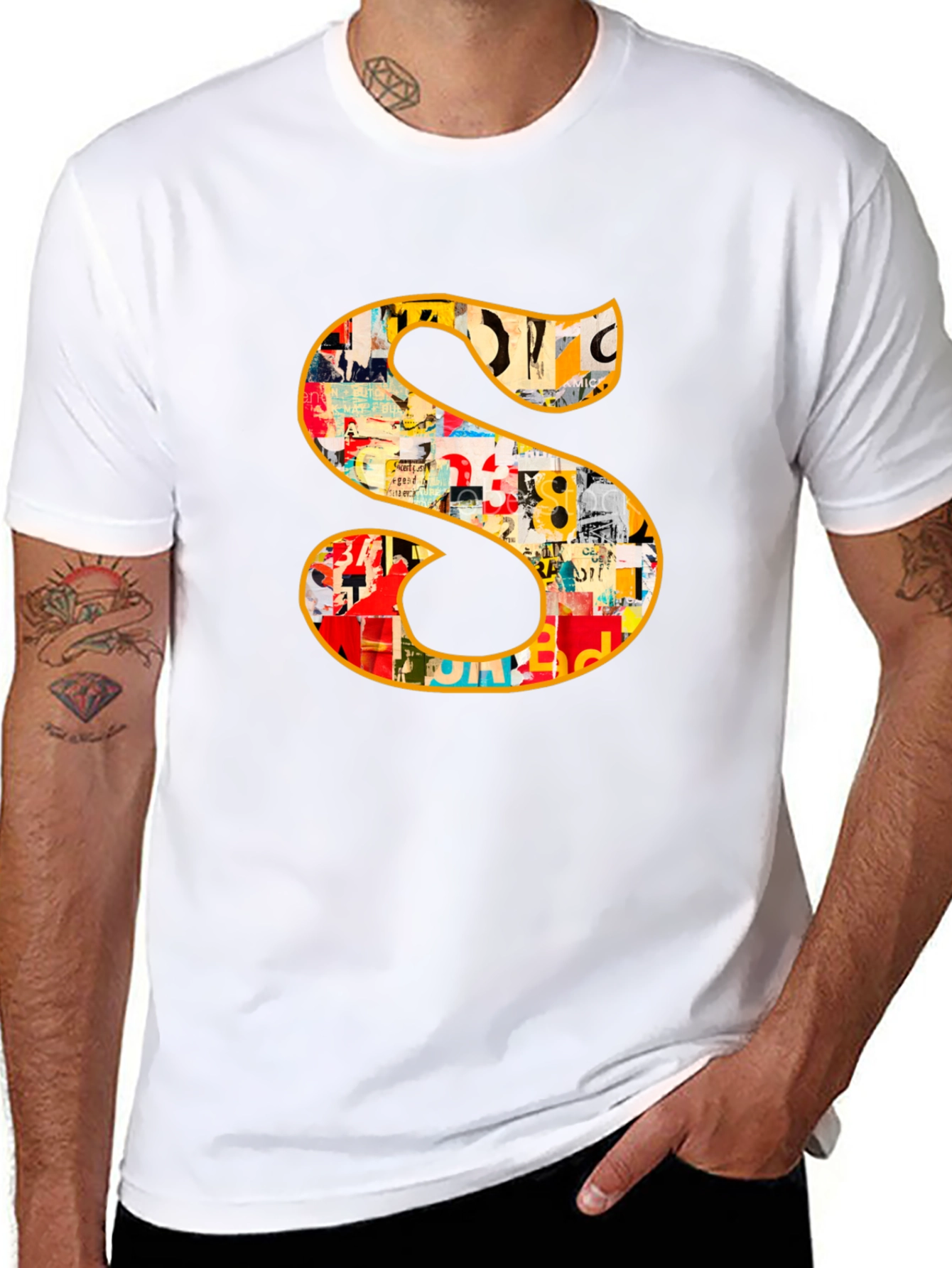 Statement S Graphic Tee - Bold Black Cotton