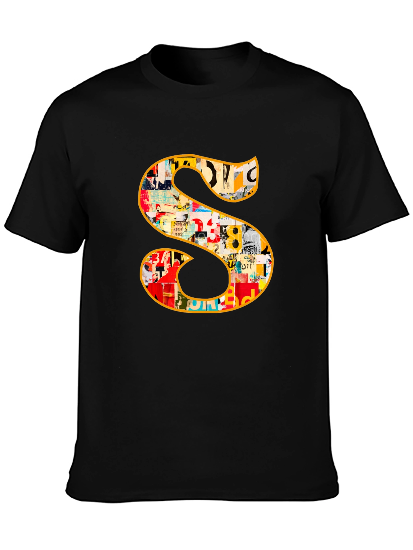 Statement S Graphic Tee - Bold Black Cotton