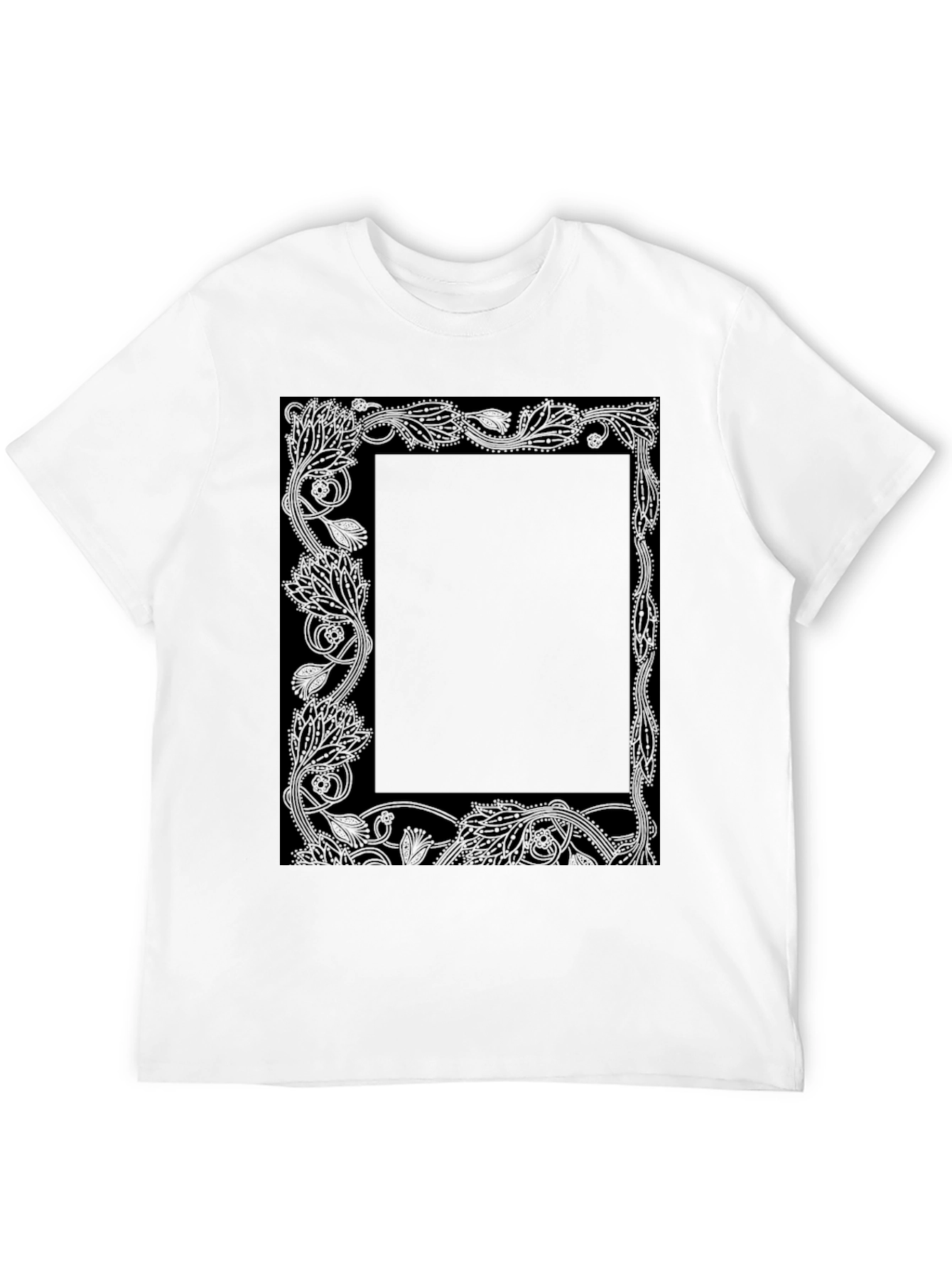 Floral Border Graphic Tee - Black
