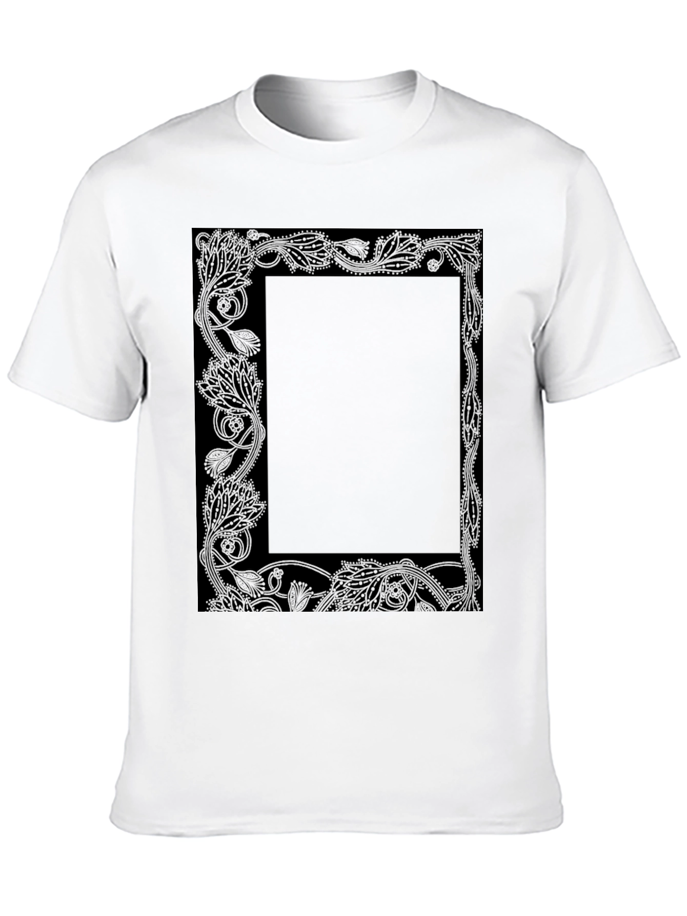 Floral Border Graphic Tee - Black