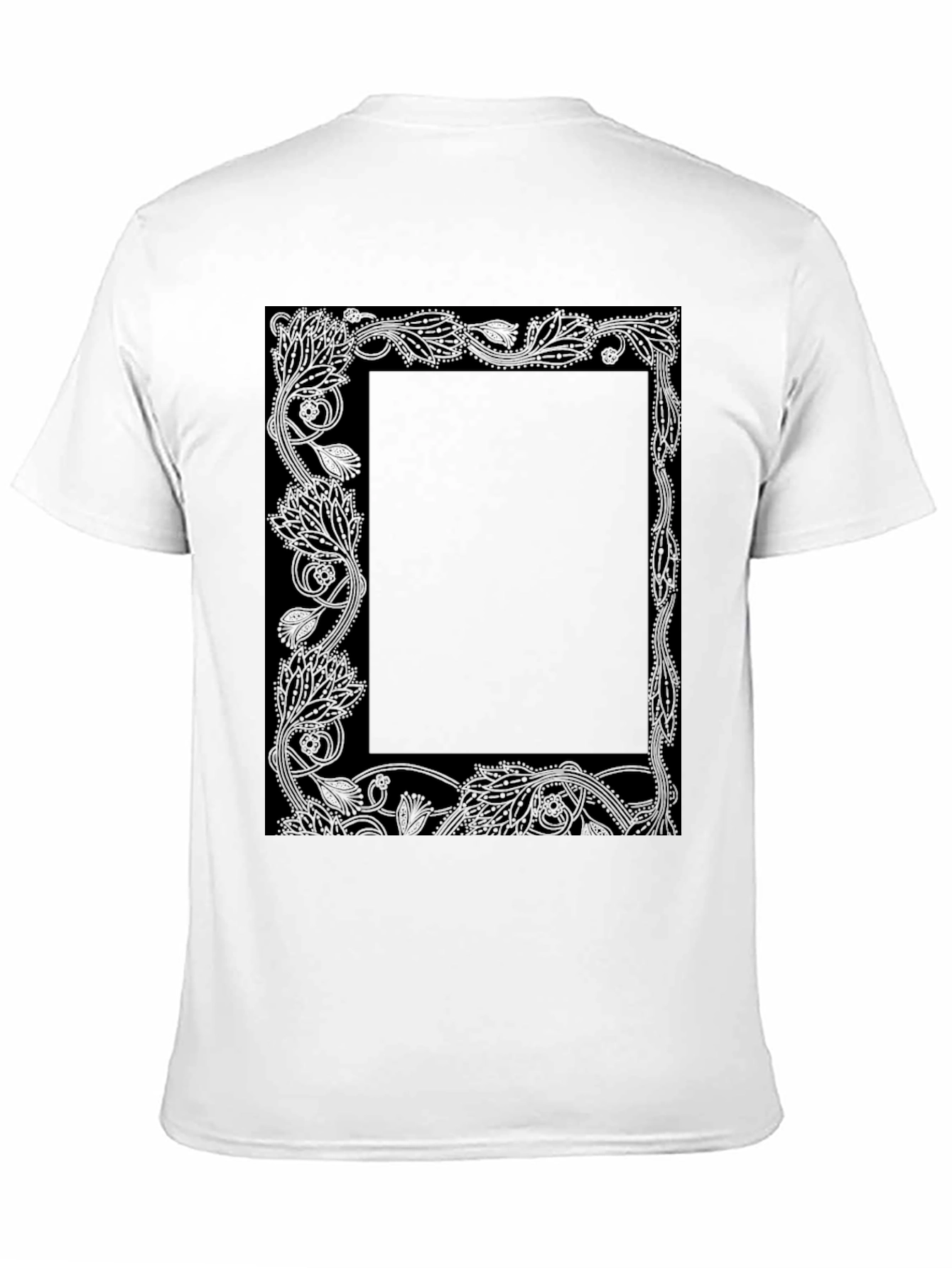 Floral Border Graphic Tee - Black