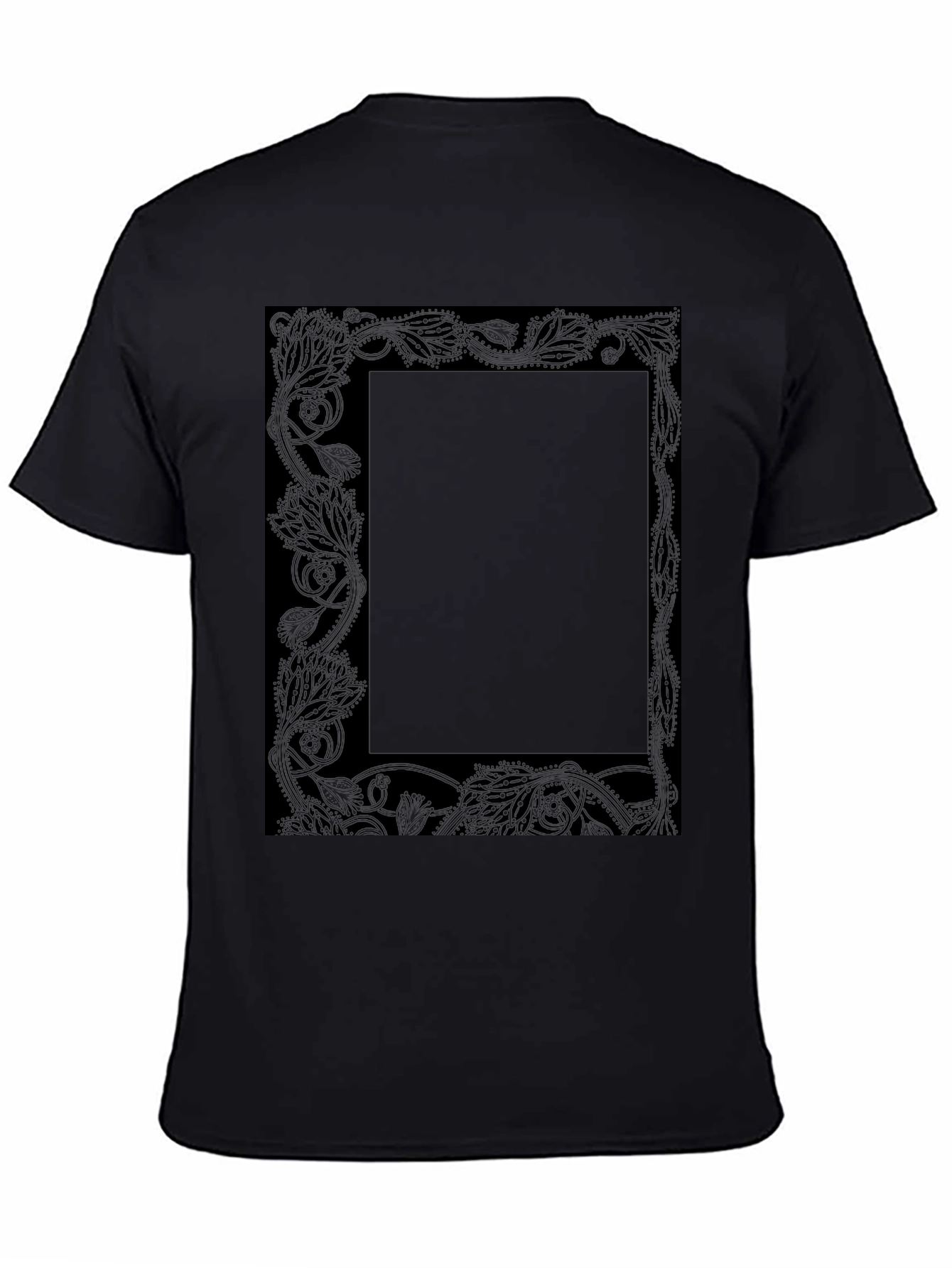 Floral Border Graphic Tee - Black