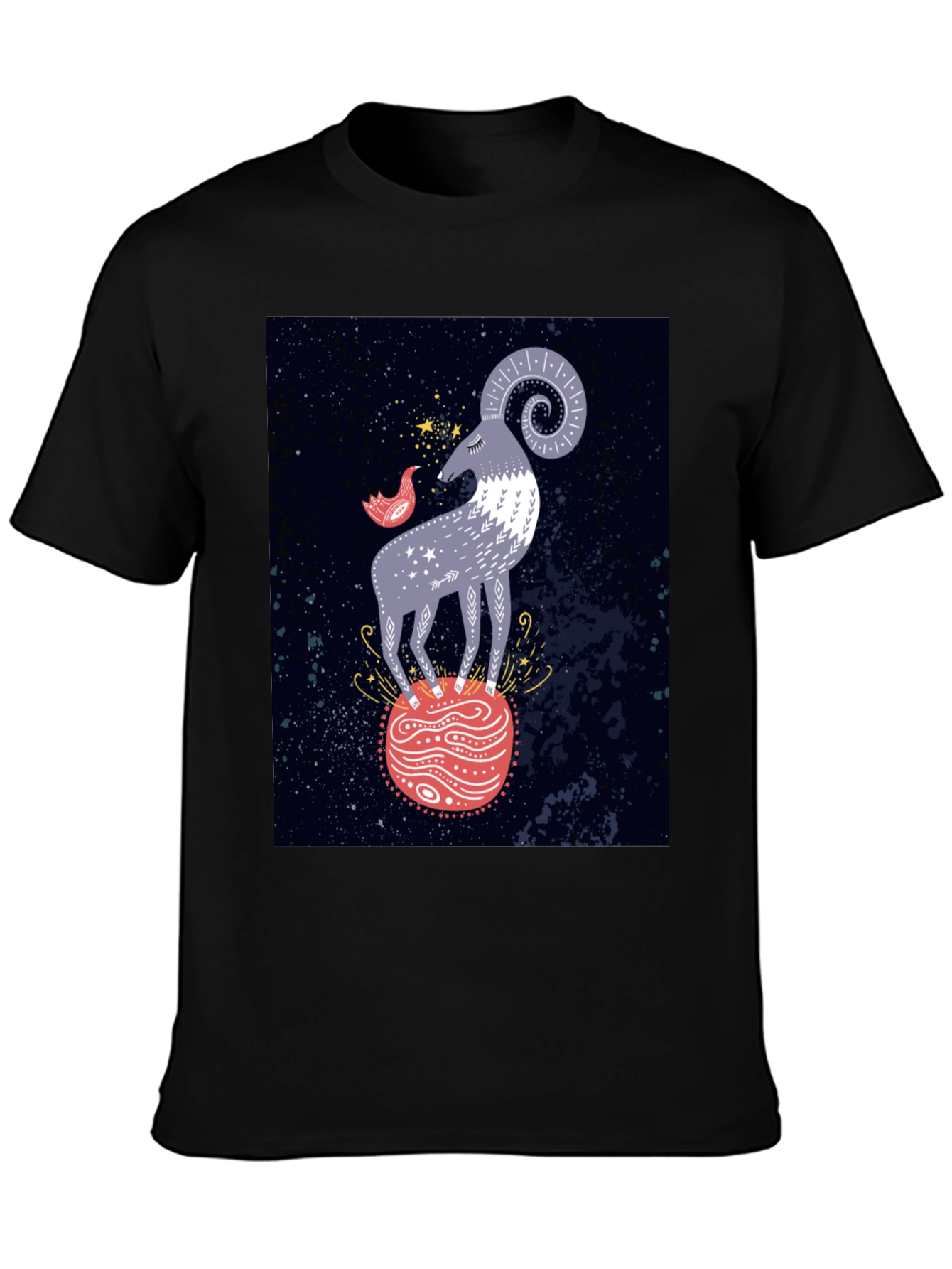 Cosmic Aries Graphic Tee - Zodiac Style