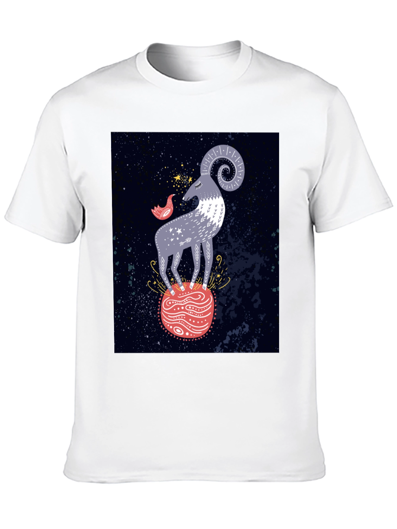 Cosmic Aries Graphic Tee - Zodiac Style