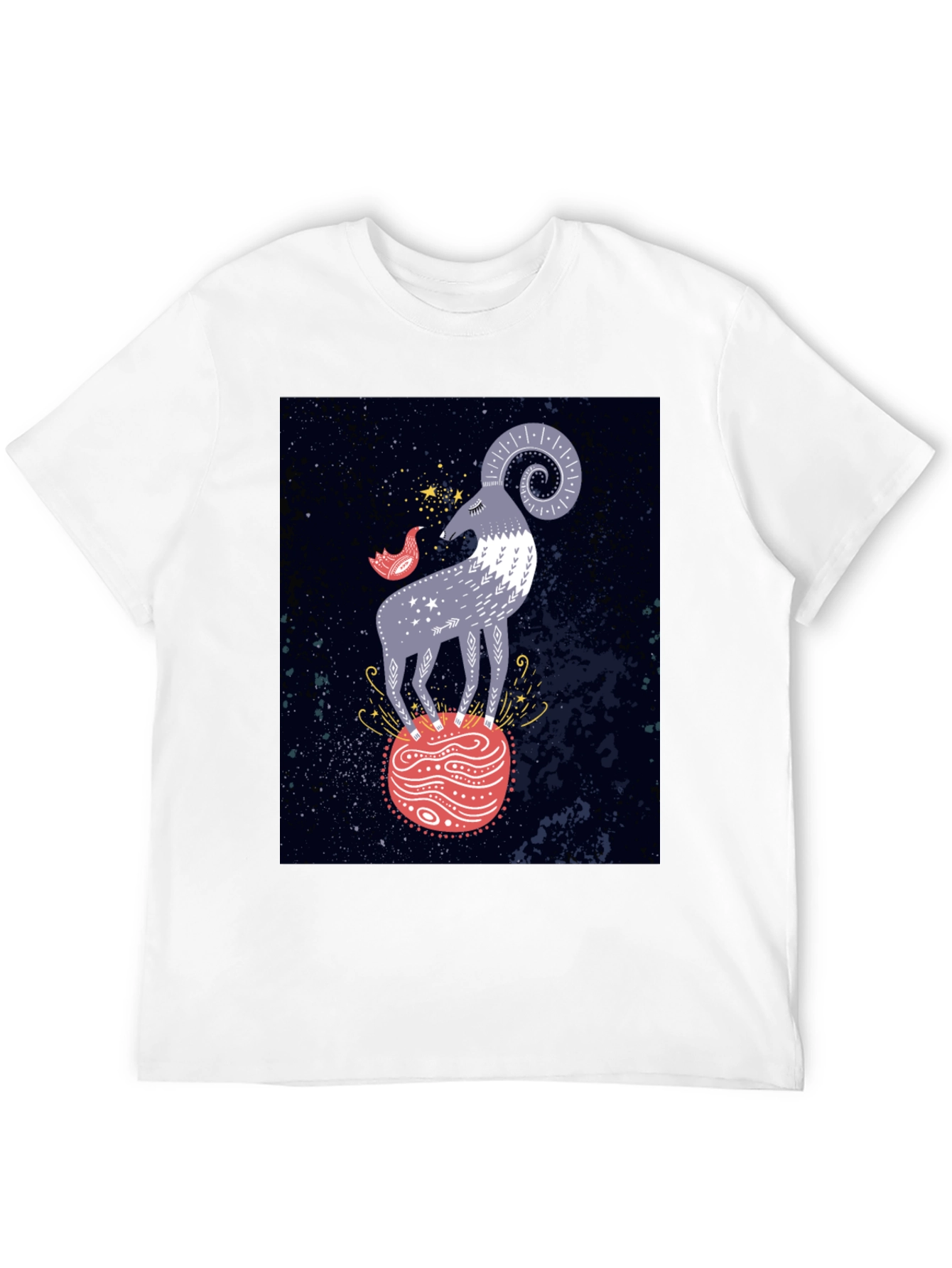 Cosmic Aries Graphic Tee - Zodiac Style