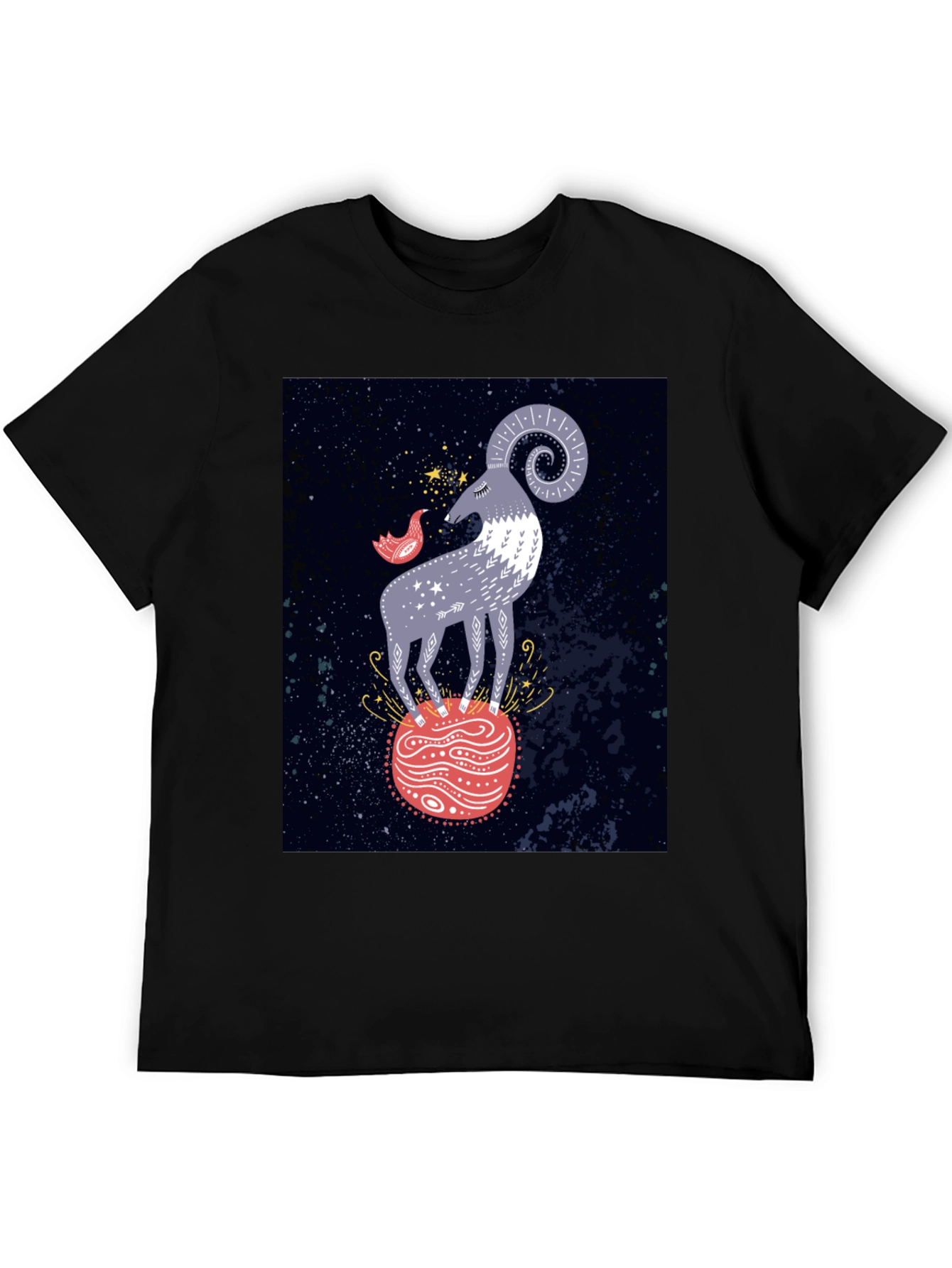 Cosmic Aries Graphic Tee - Zodiac Style