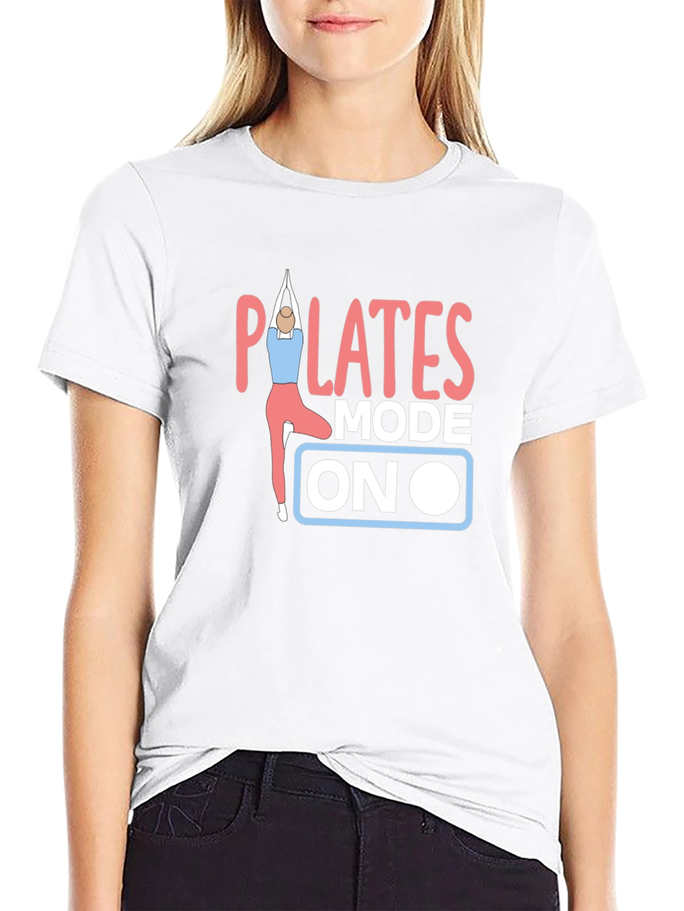 Pilates Mode On Black T-Shirt