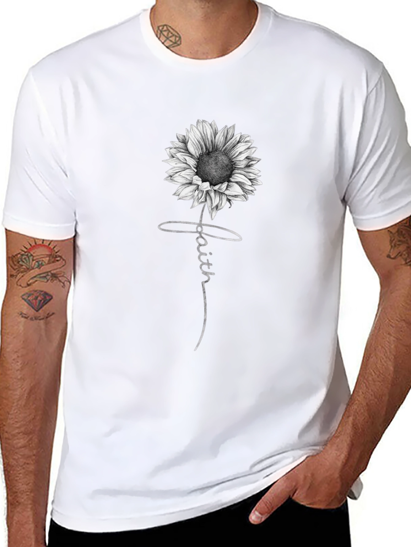 Faith Sunflower Graphic Print T-Shirt